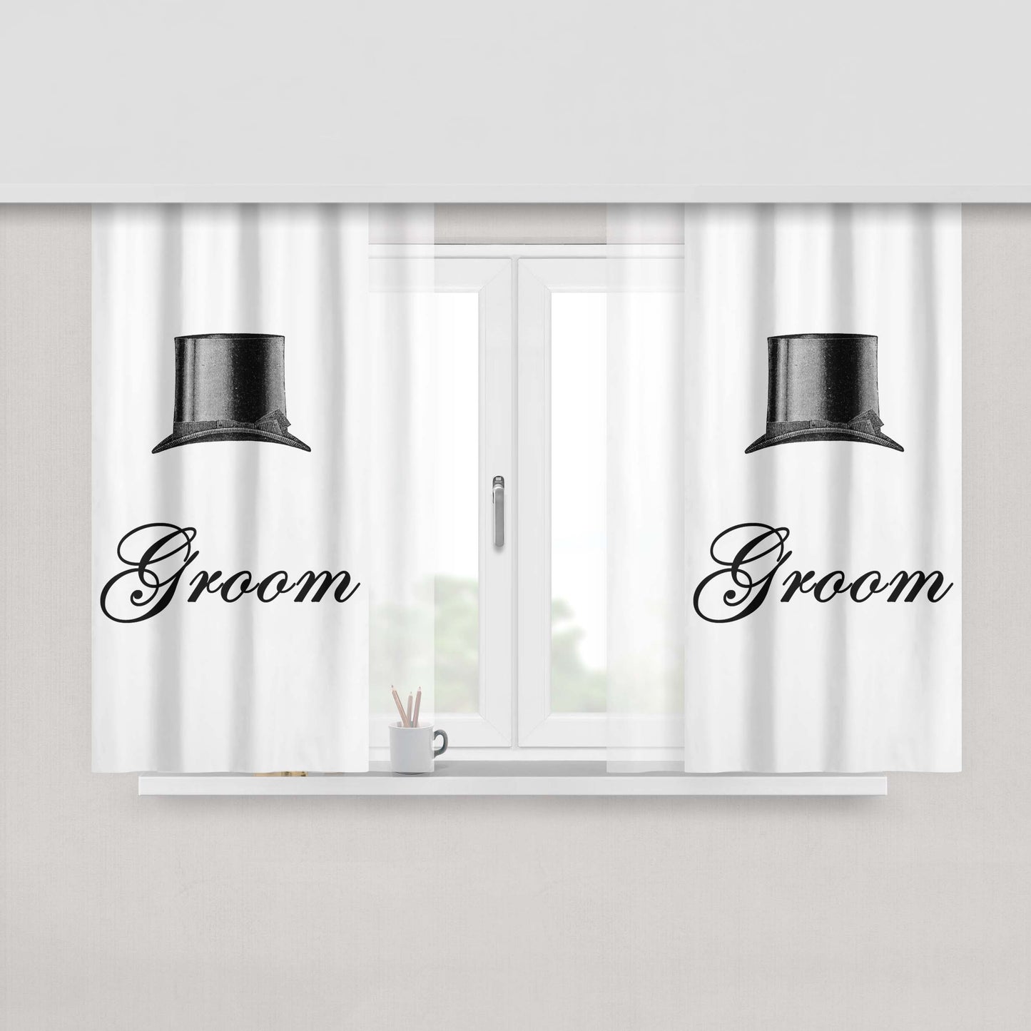 Groom Peach Skin Window Curtains