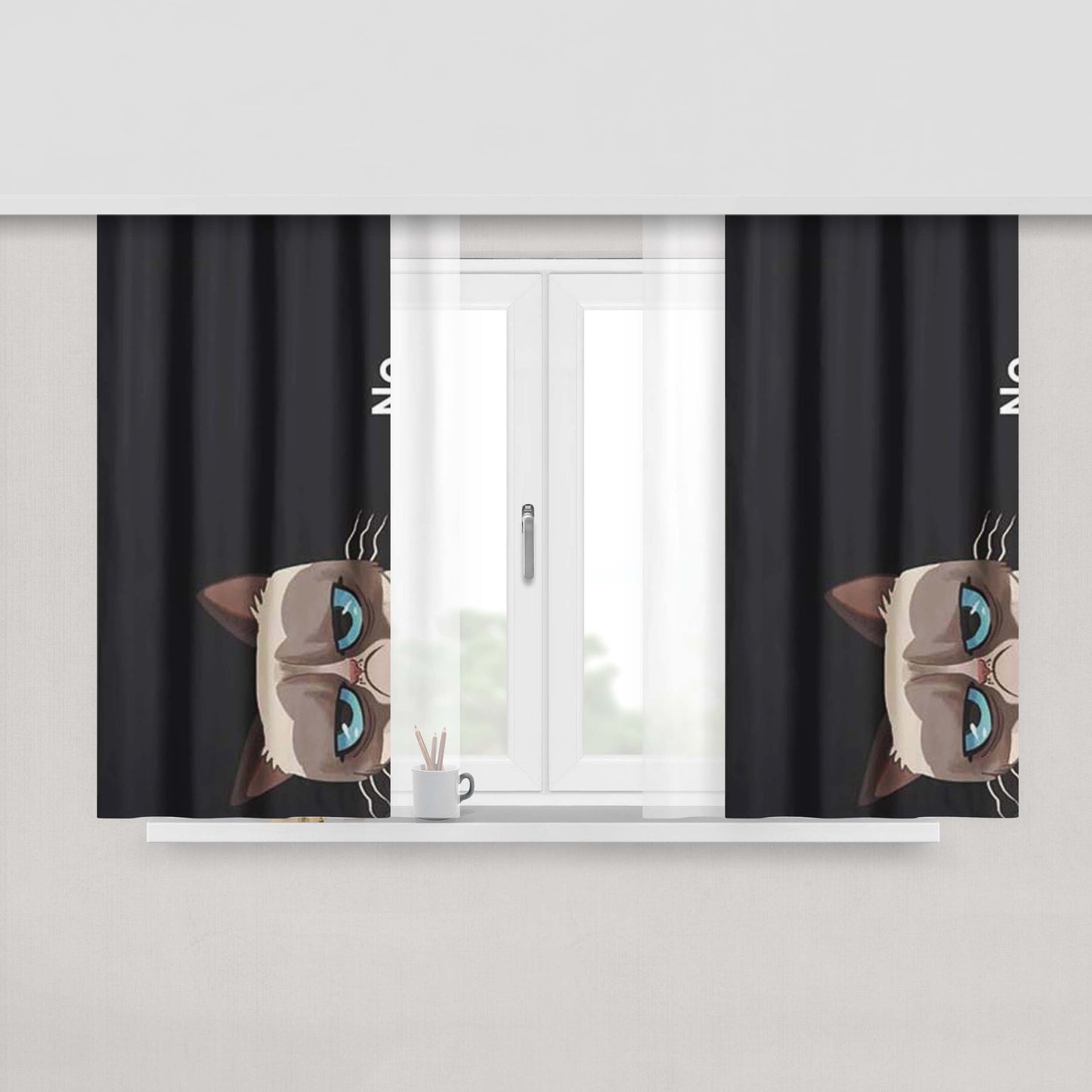 Grumpy Cat No Peach Skin Window Curtains