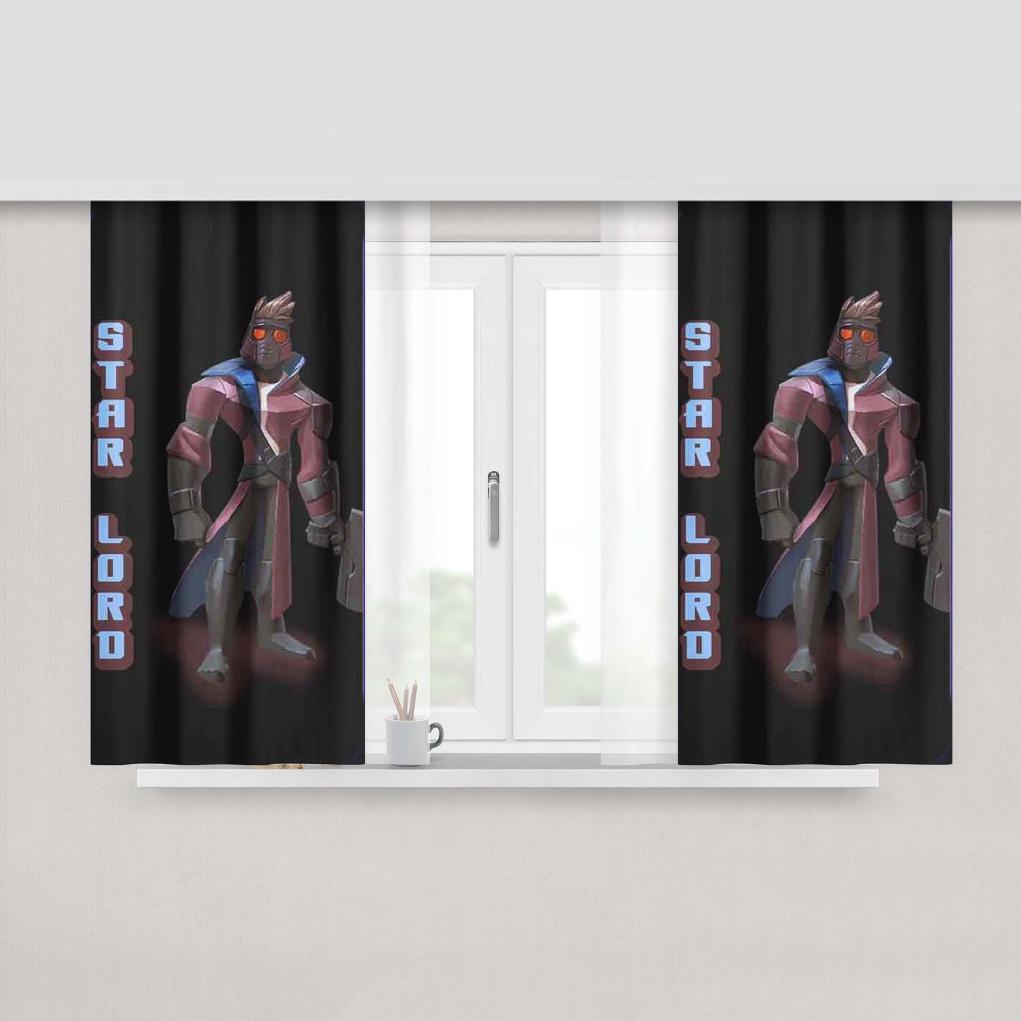 Guardian Of The Galaxy Star Lord Peach Skin Window Curtains