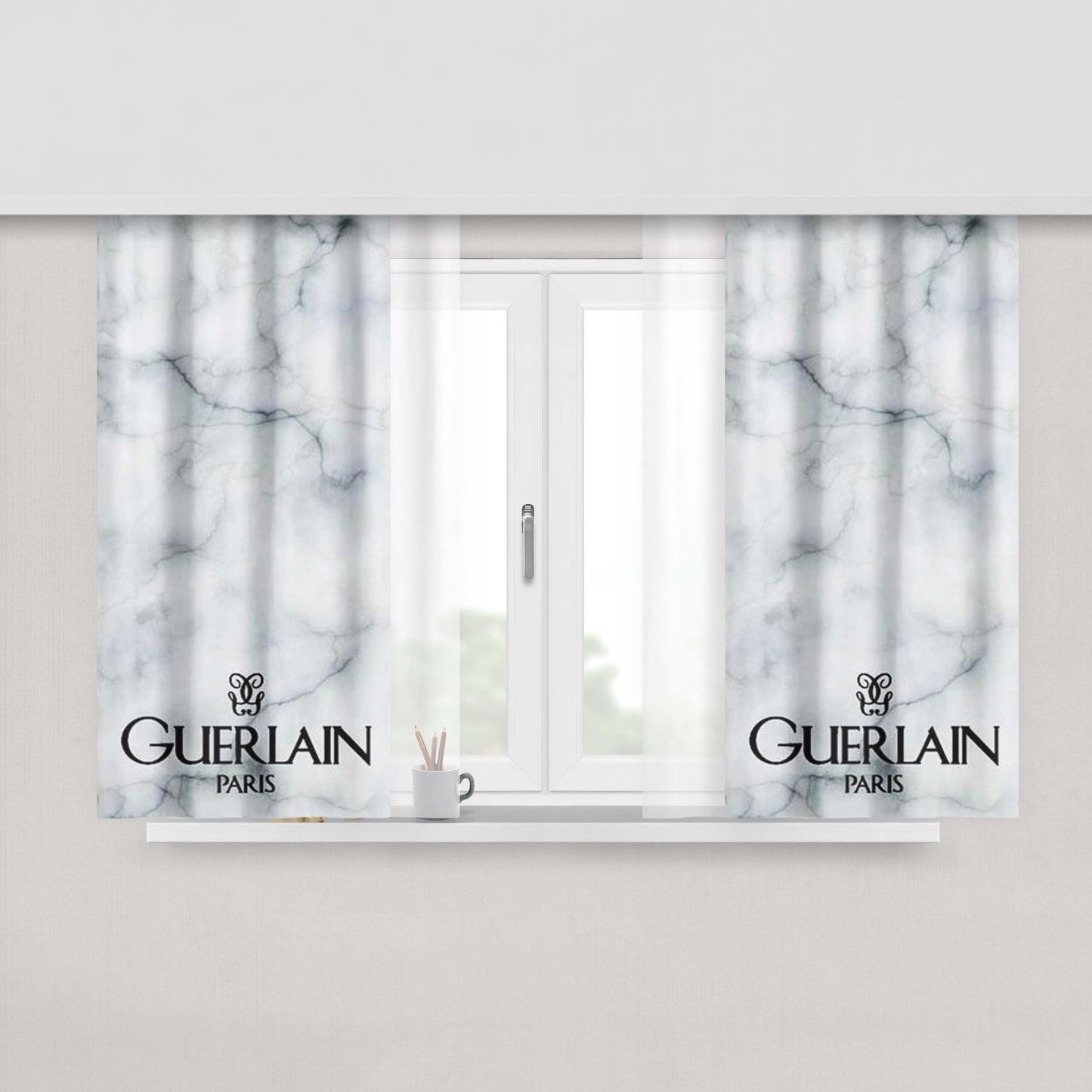 Guerlain Paris Marble Art Peach Skin Window Curtains