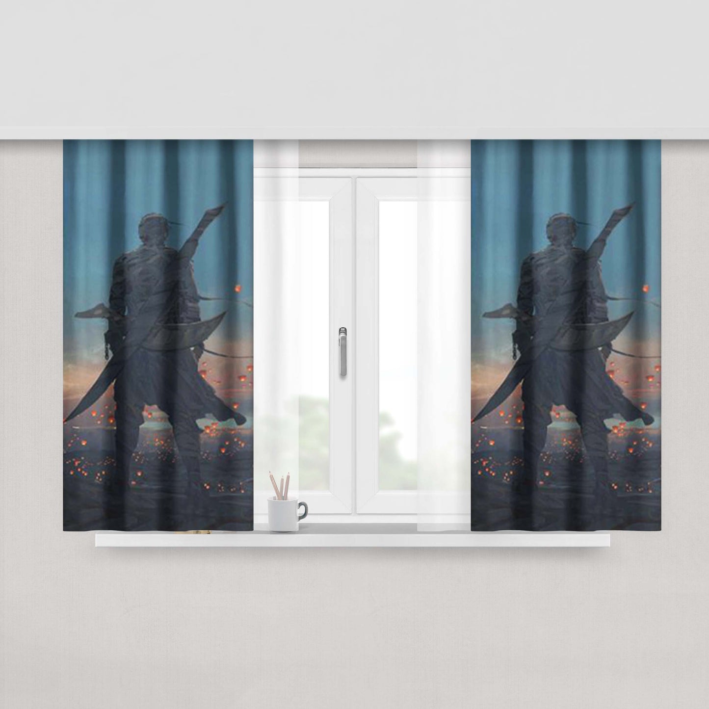 Guilt Of A Hero Peach Skin Window Curtains