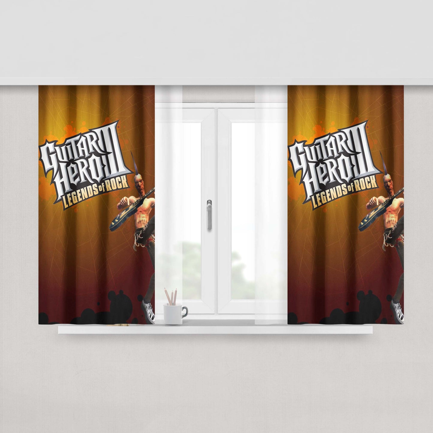 Guitar Hero 3 Peach Skin Window Curtains