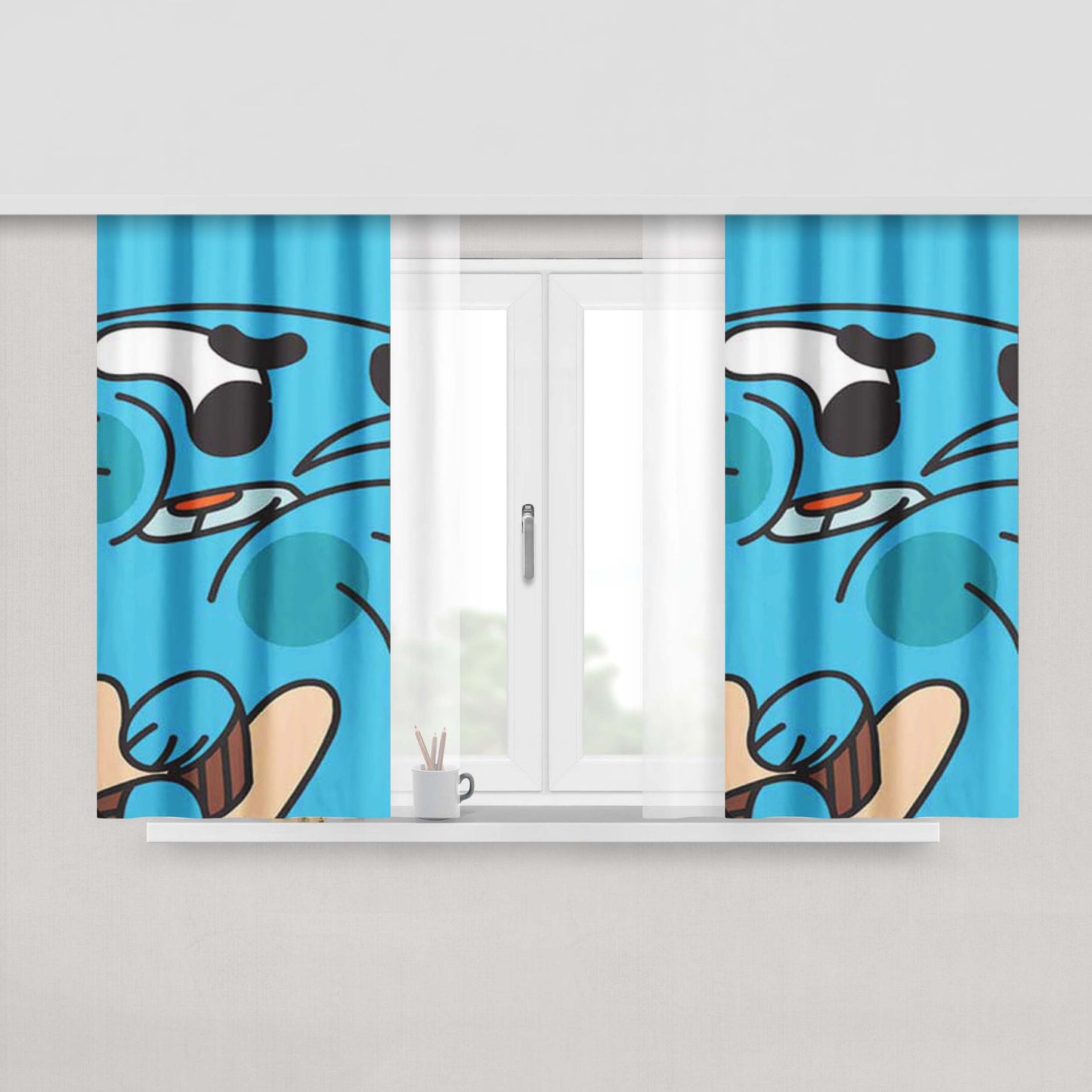 Gumball Scrunch Peach Skin Window Curtains
