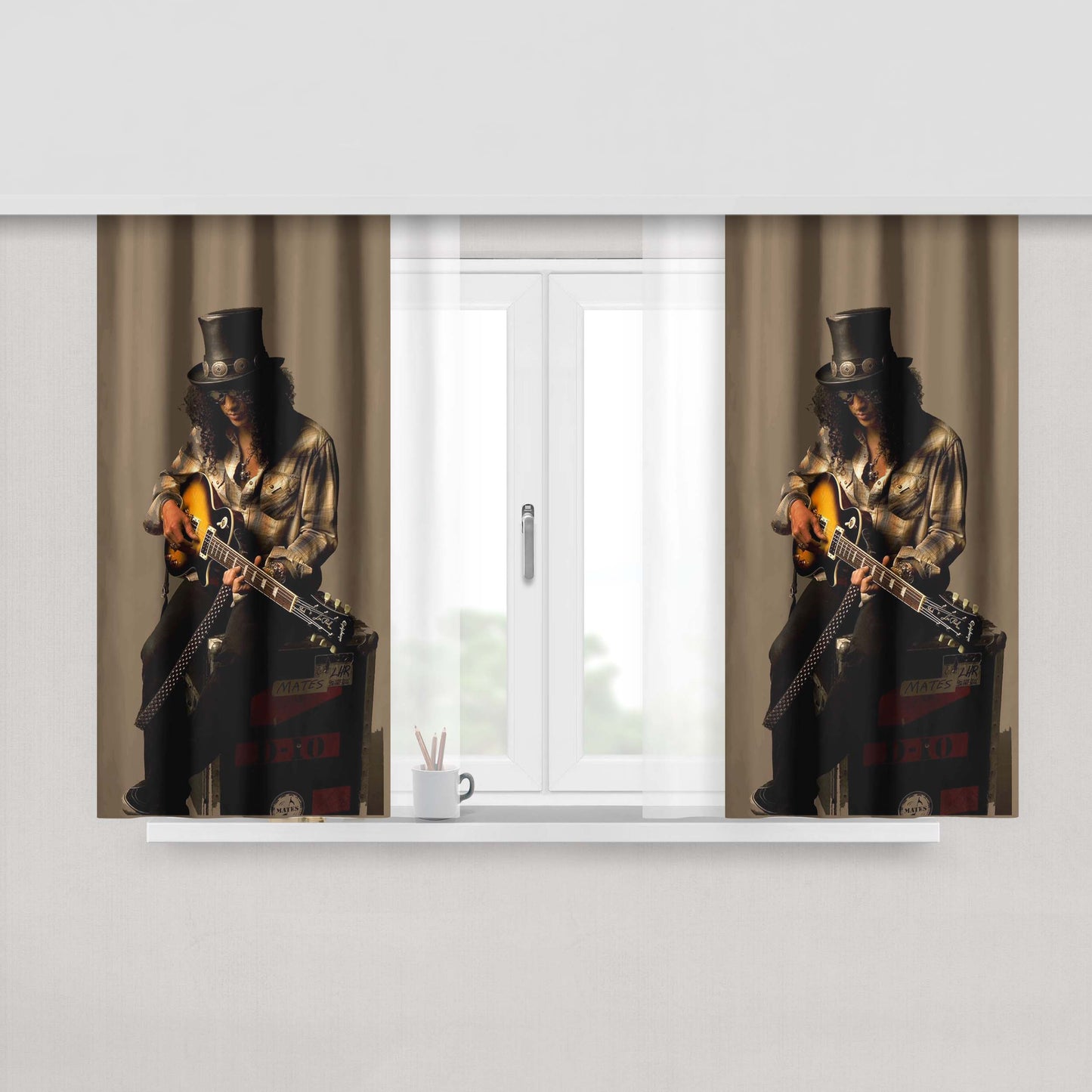 Guns N Roses Skull Fabric Window Curtains