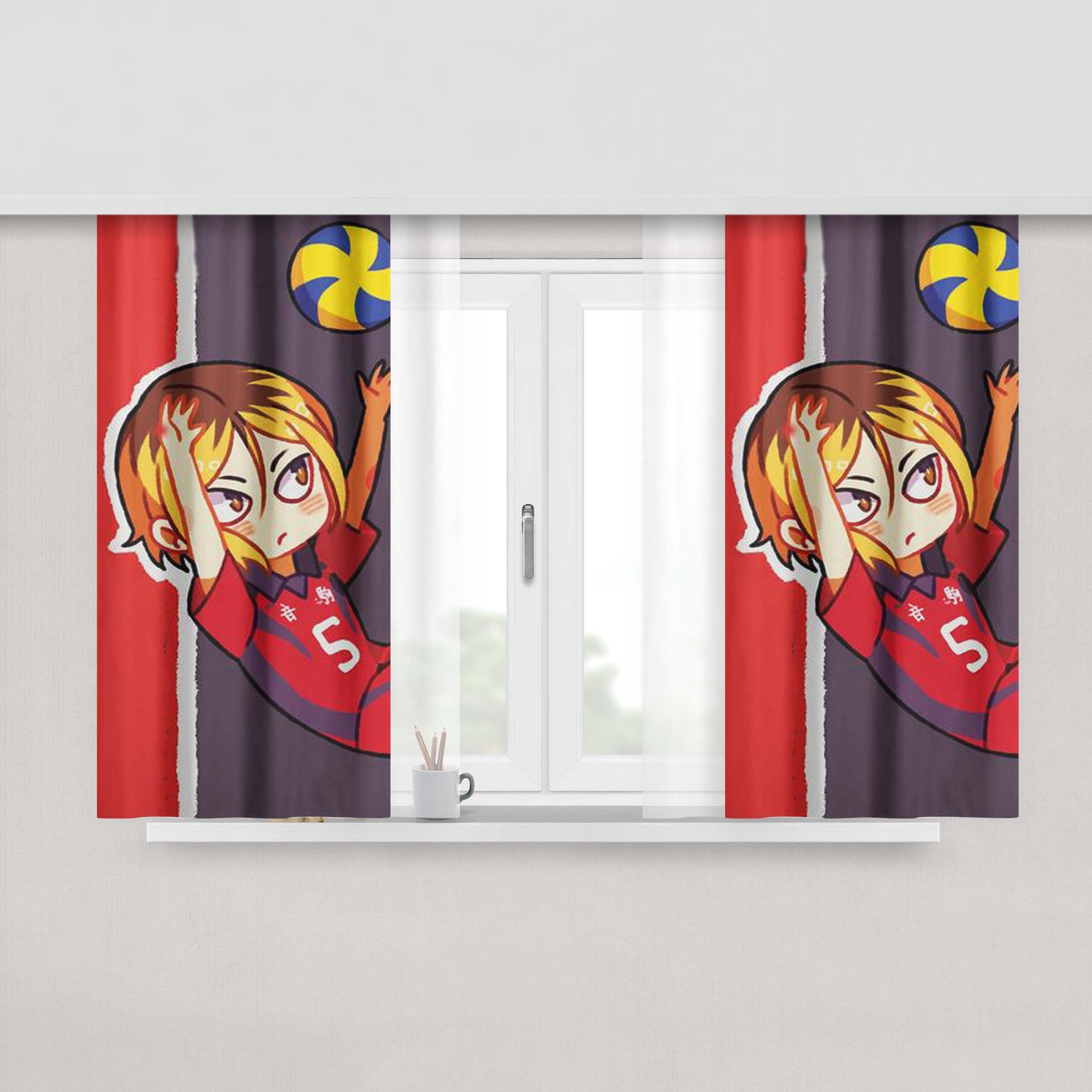 Haikyuu Chibi Fabric Window Curtains