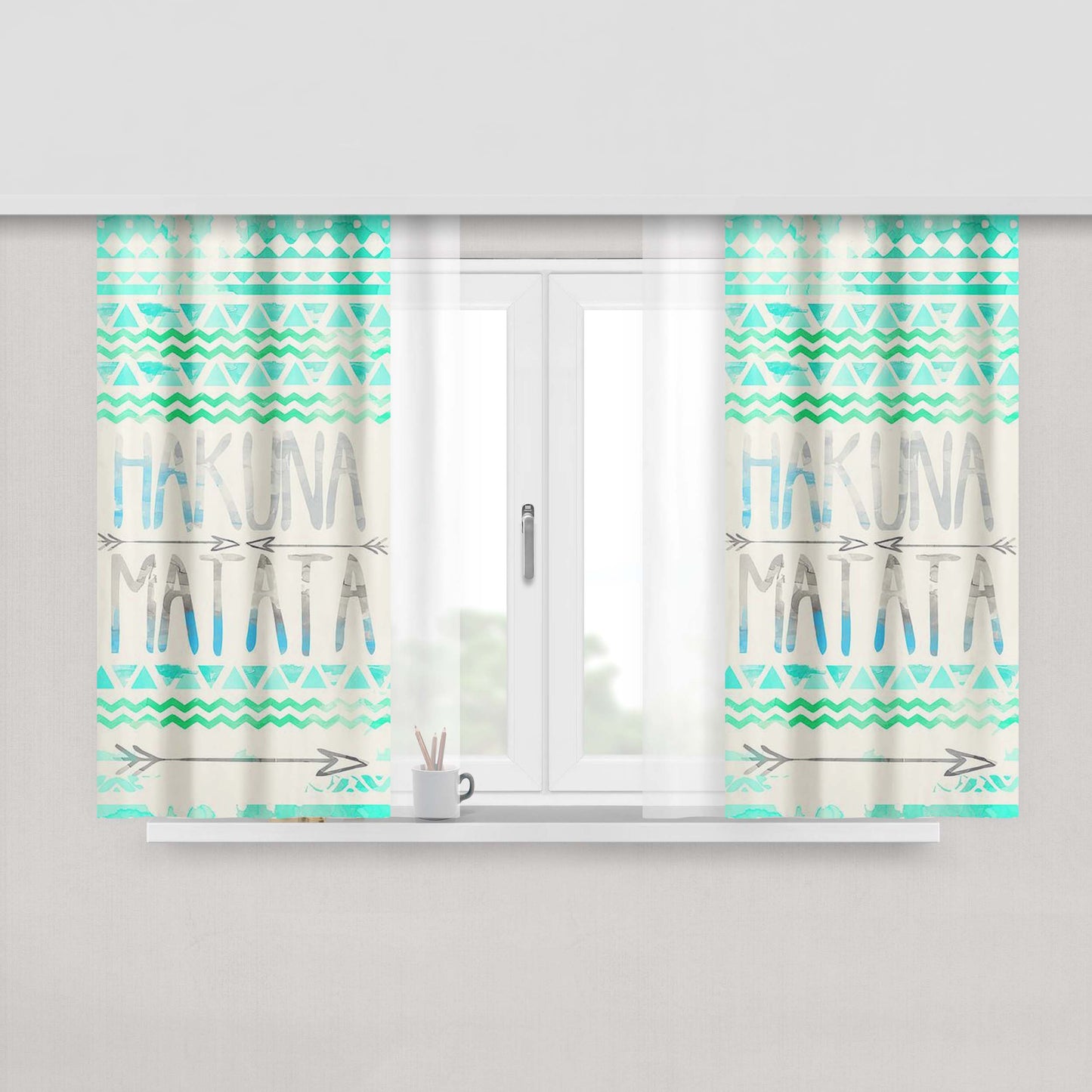 Hakuna Matata Art Fabric Window Curtains