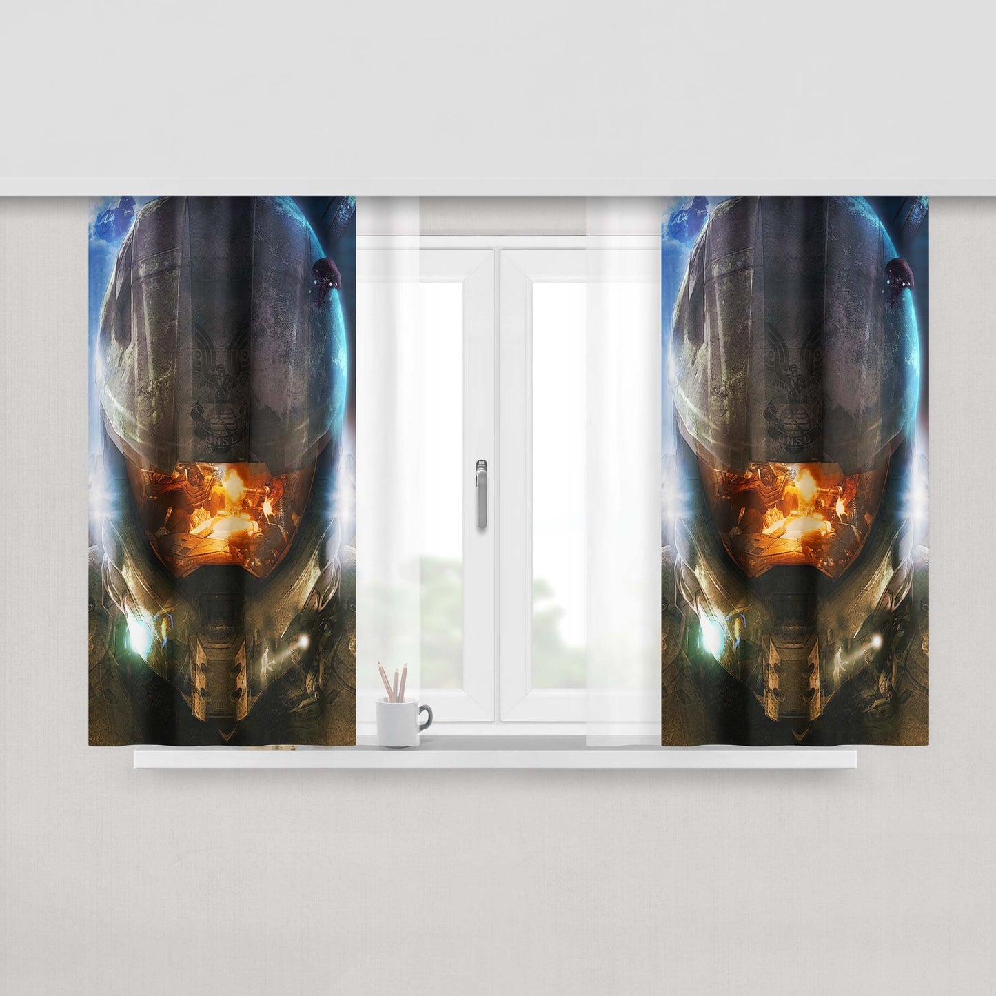 Halo Master Chief Fabric Window Curtains