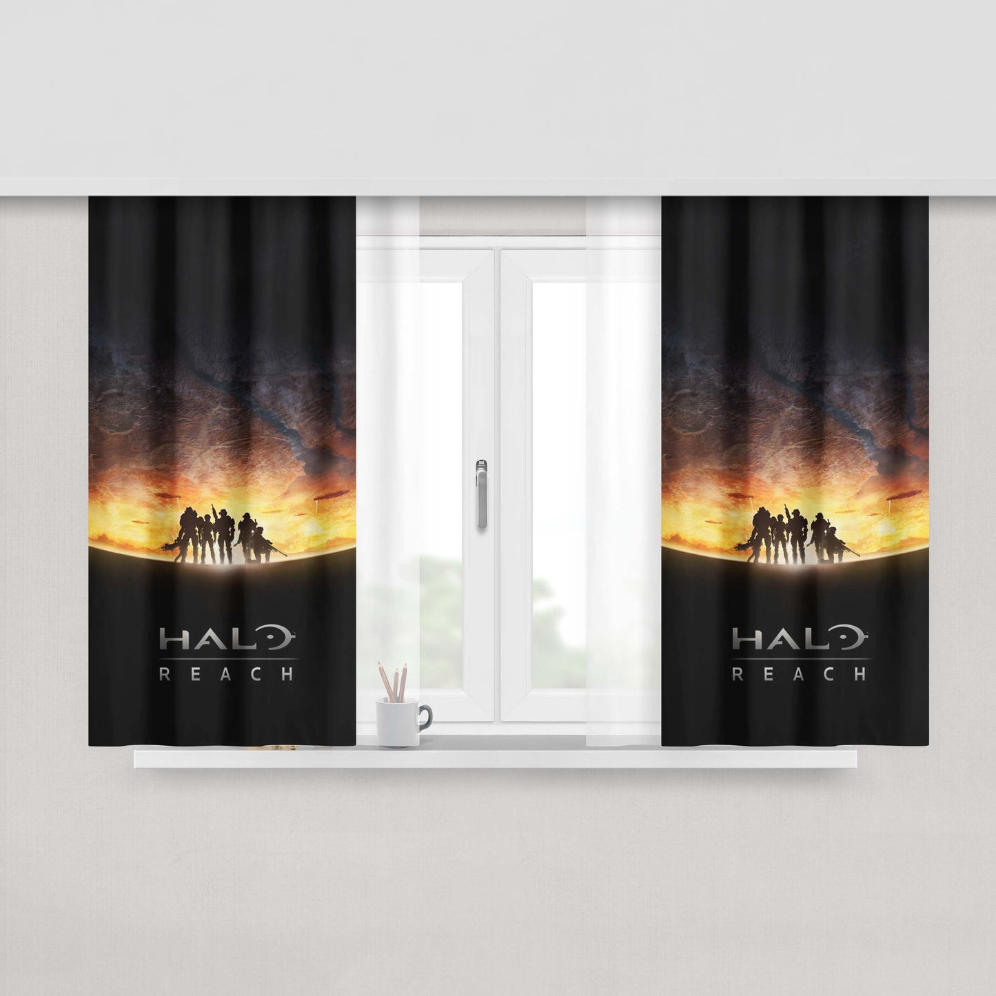 Halo Reach Fabric Window Curtains