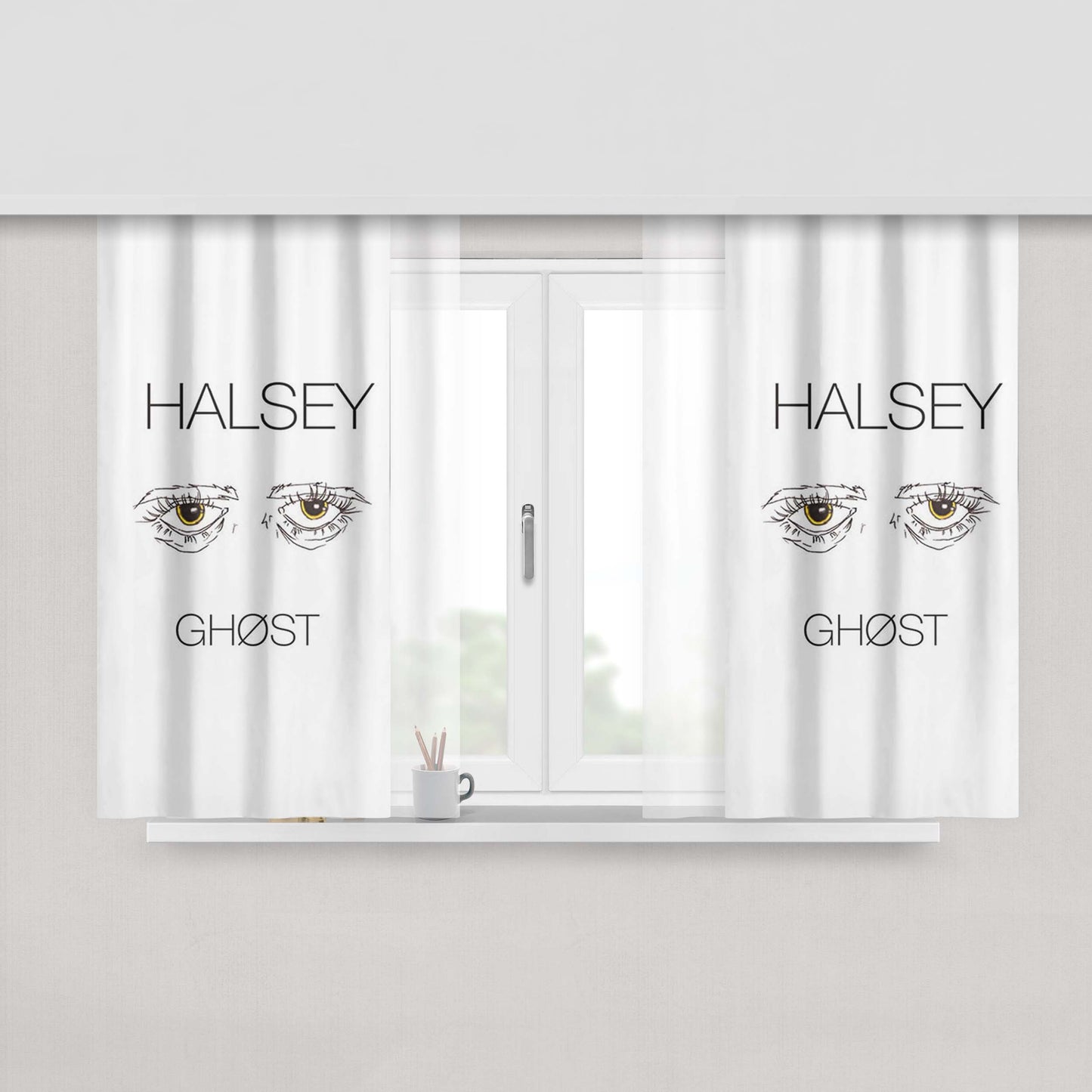 Halsey Ghost Fabric Window Curtains