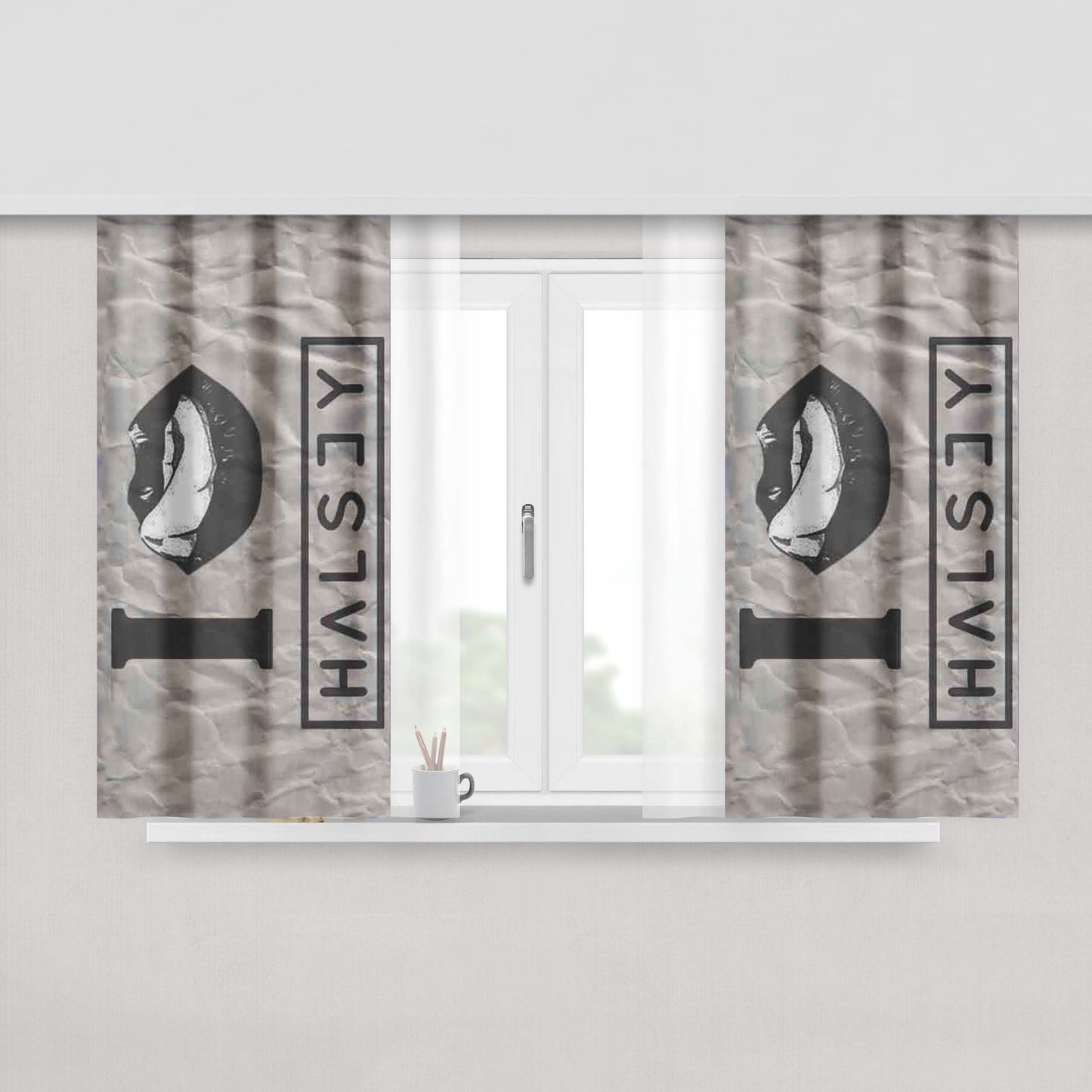Halsey I Love Halsey Fabric Window Curtains