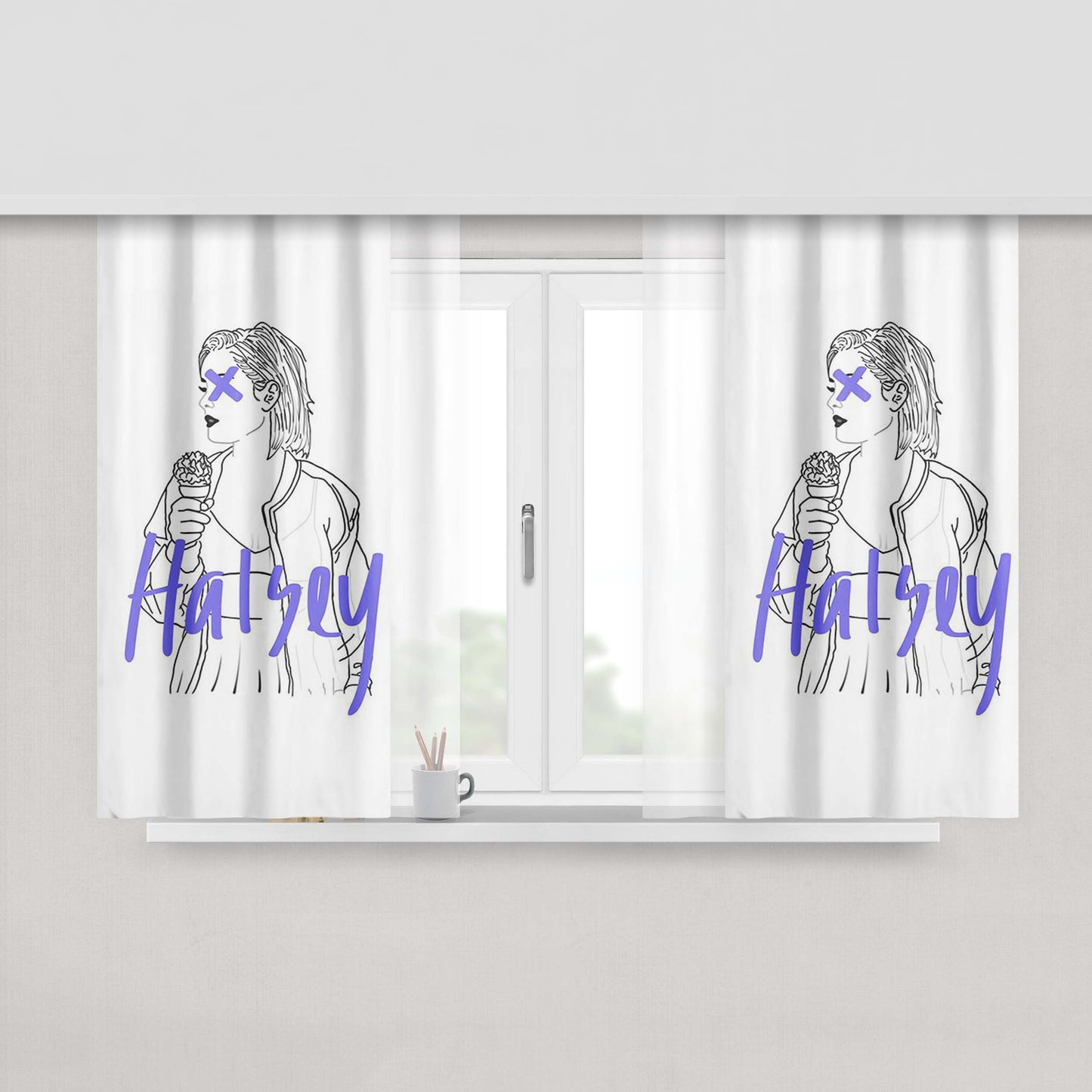 Halsey Simple Art Peach Skin Window Curtains