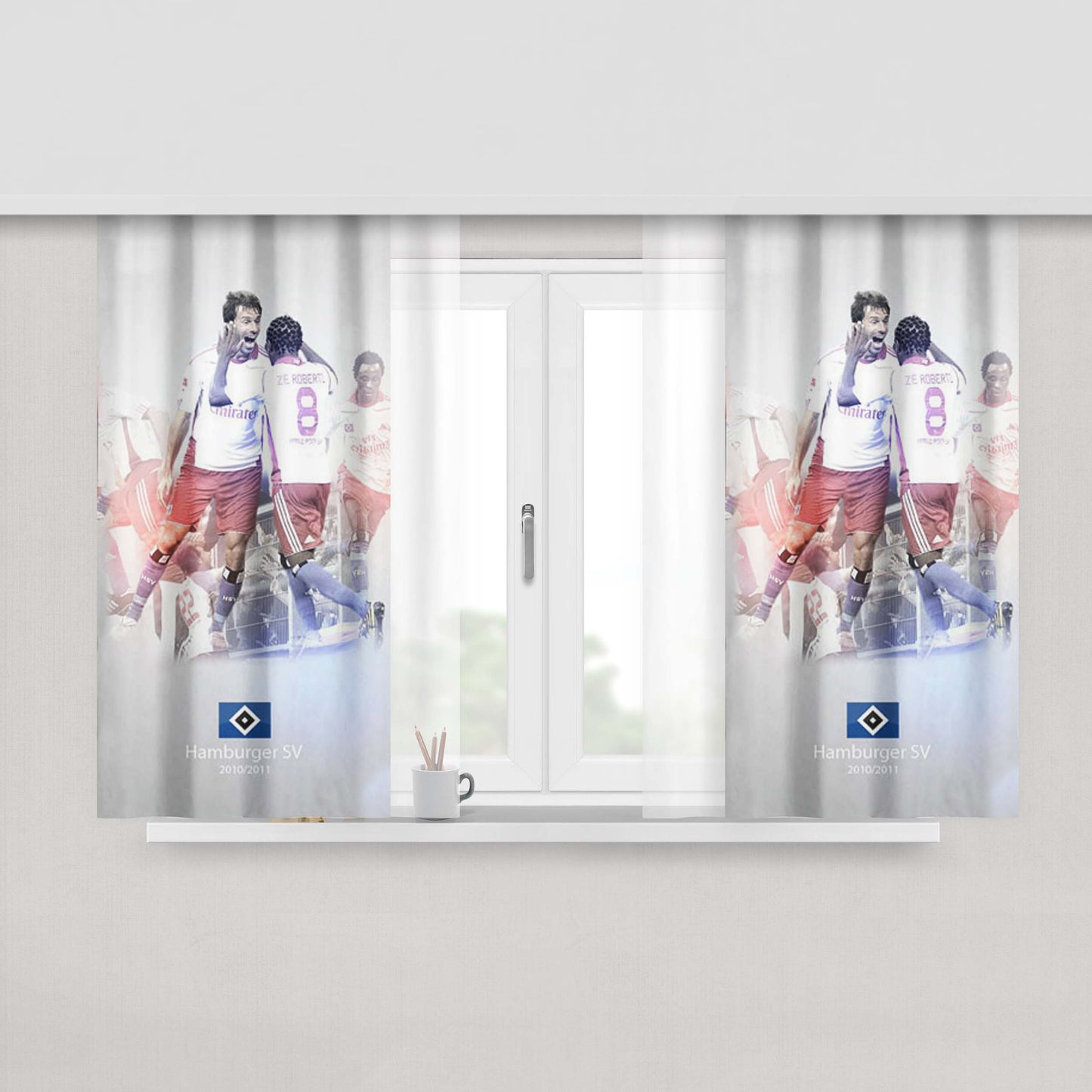 Hamburger Sv Football Fabric Window Curtains