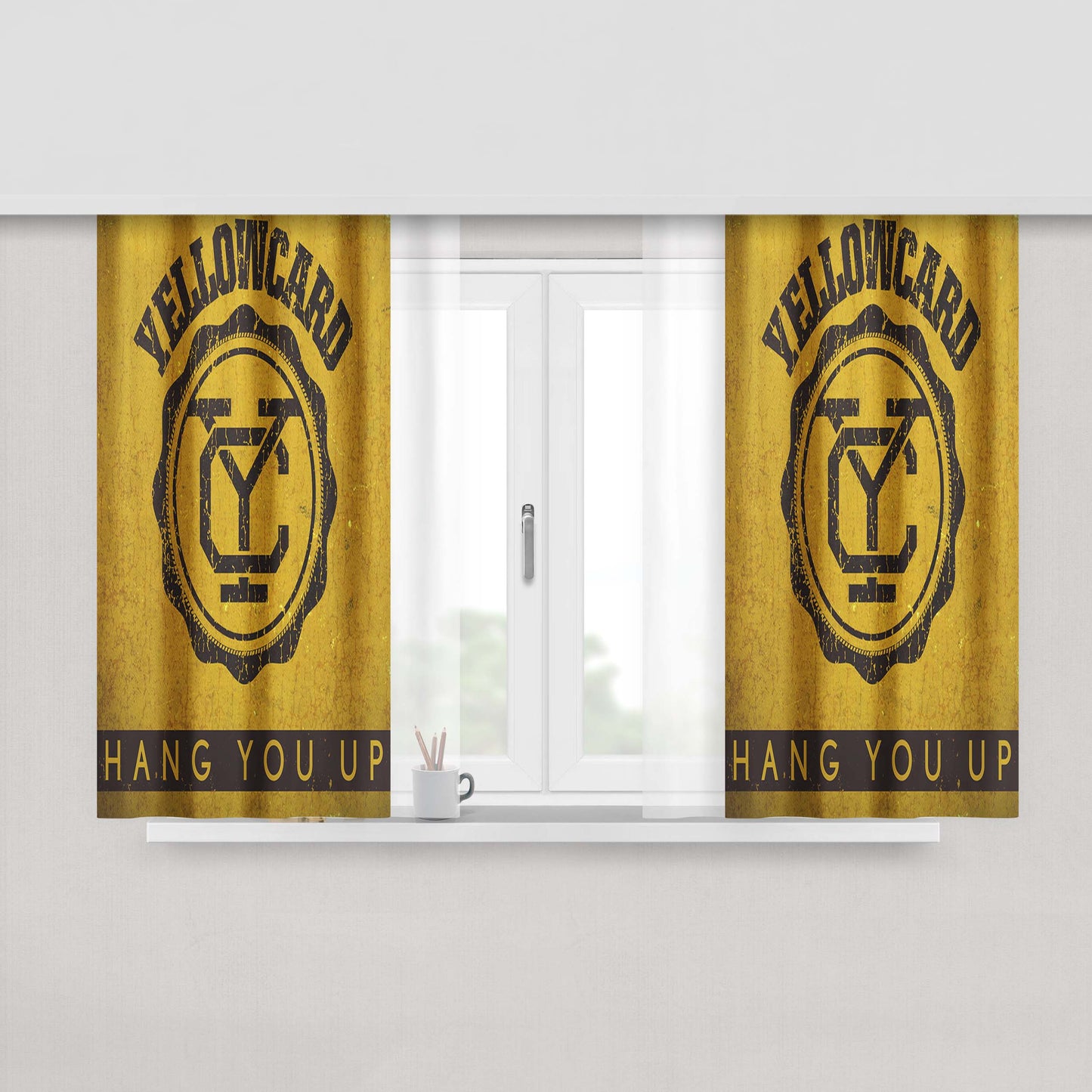 Hang You Up Yellowcard Logo Fabric Window Curtains