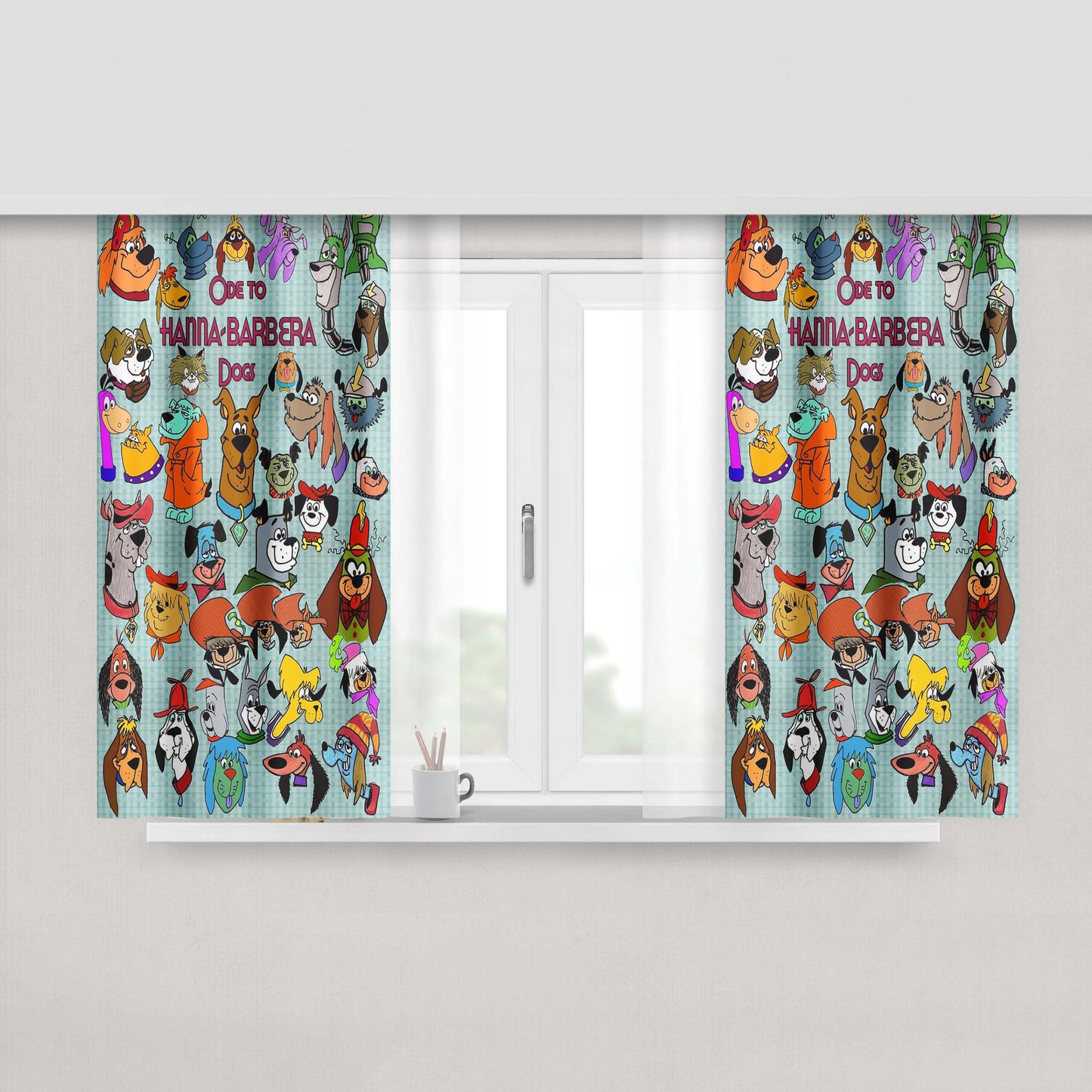 Hanna Barbera Dogs Characters Tribute Fabric Window Curtains