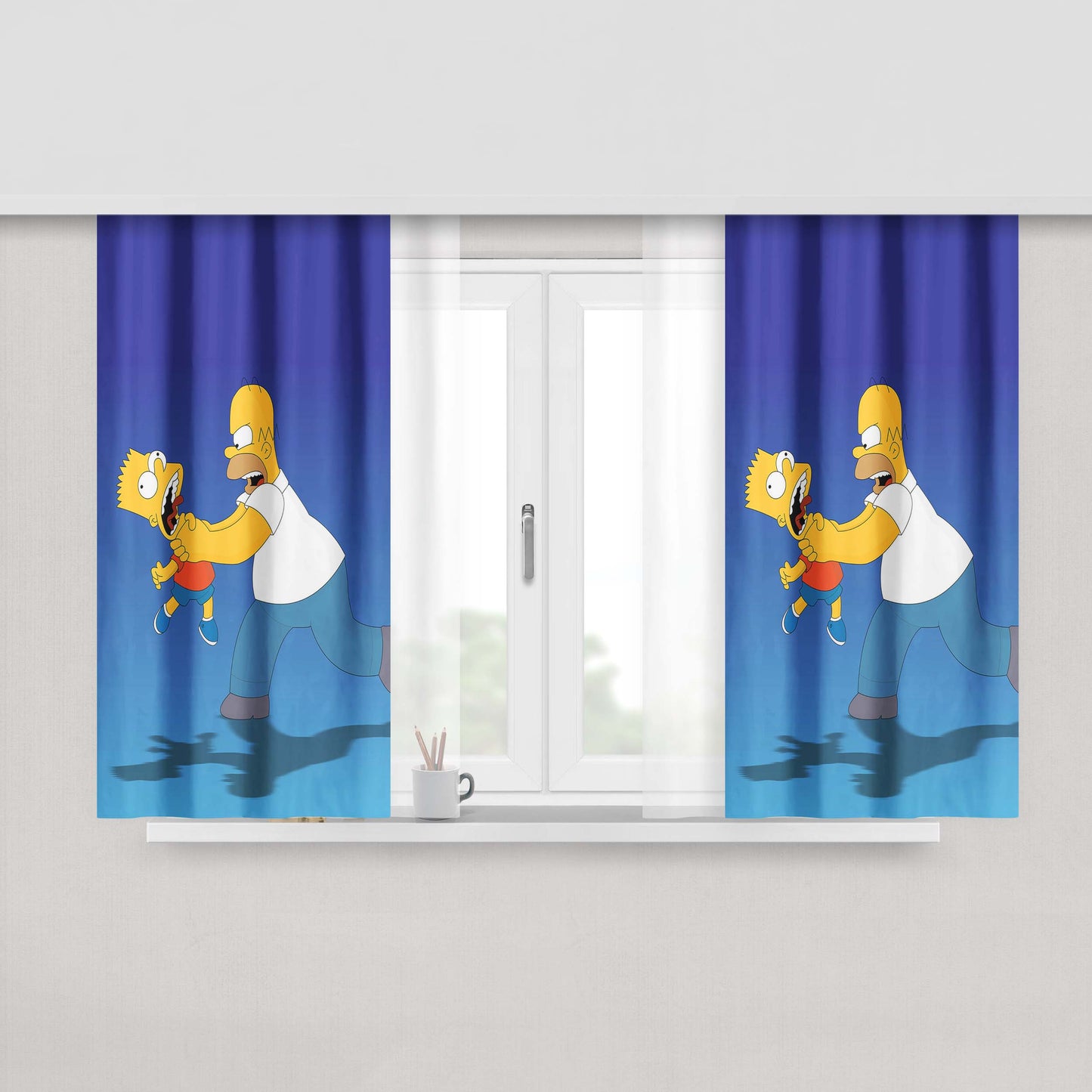 Happy Simpsons Fabric Window Curtains