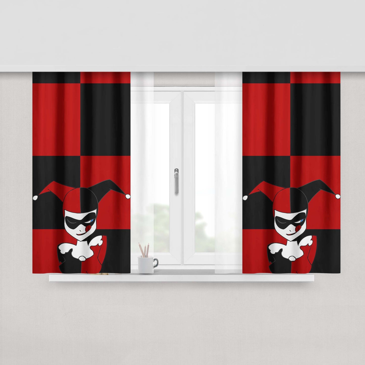 Harley Queen Minimalist Fabric Window Curtains