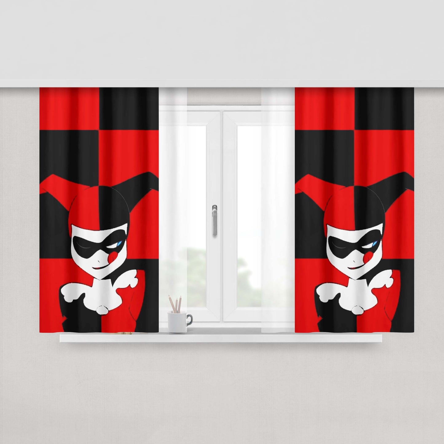 Harley Quinn Batman Fabric Window Curtains