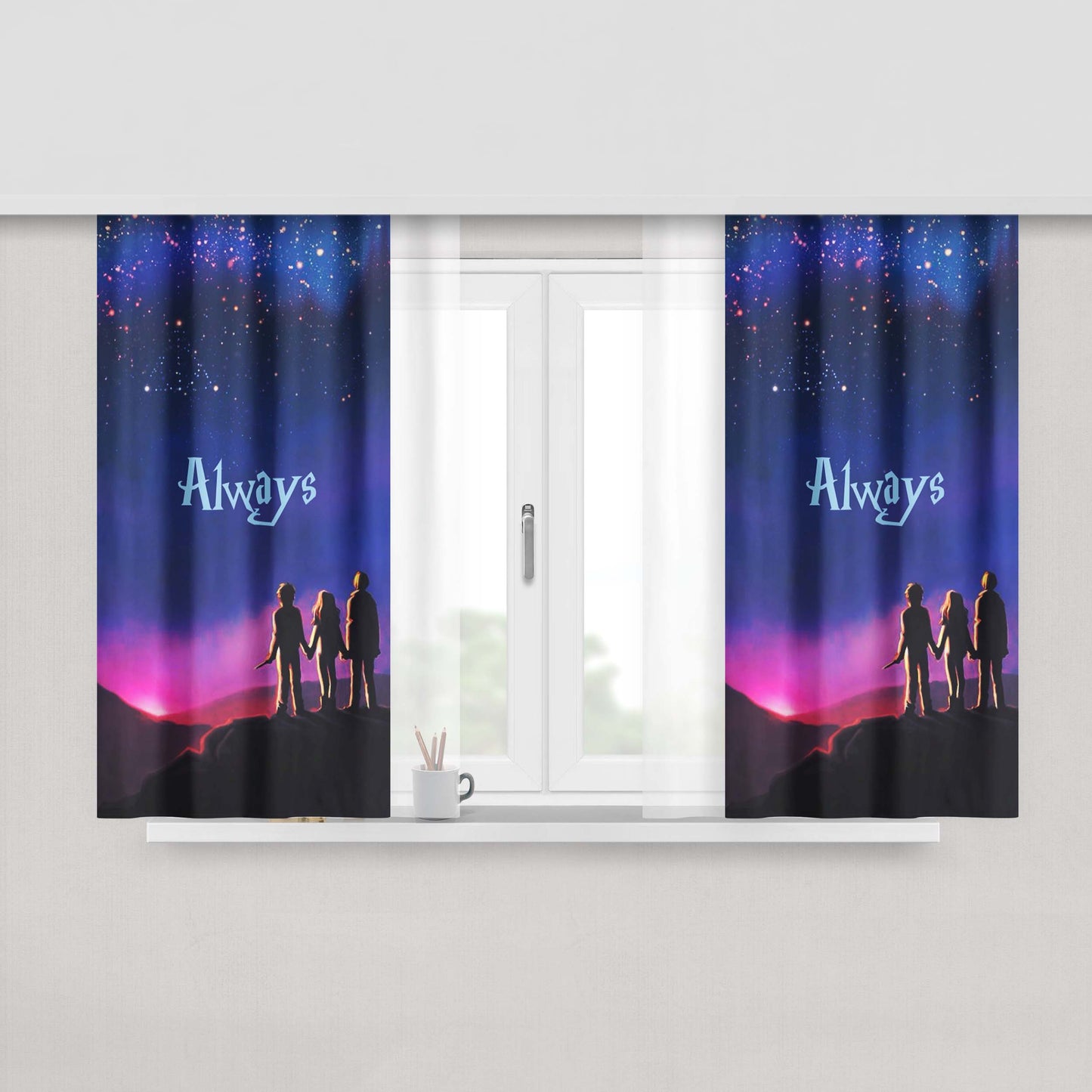Harry Potter Always Fabric Window Curtains