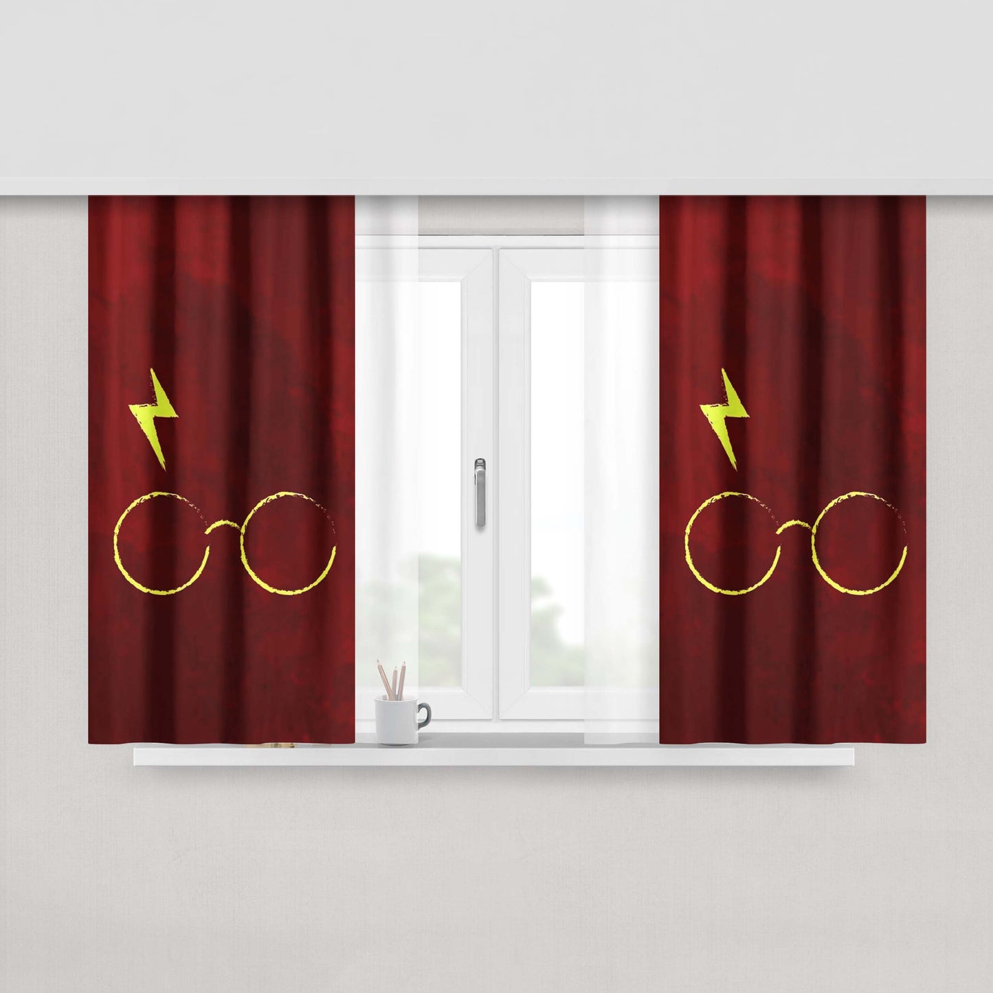 Harry Potter Art Simbol Fabric Window Curtains