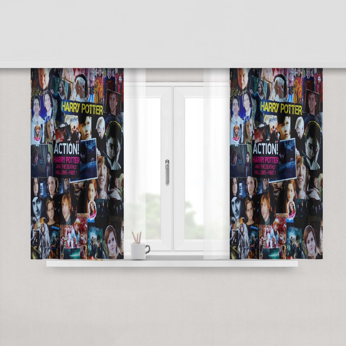 Harry Potter Collage Art Fabric Window Curtains