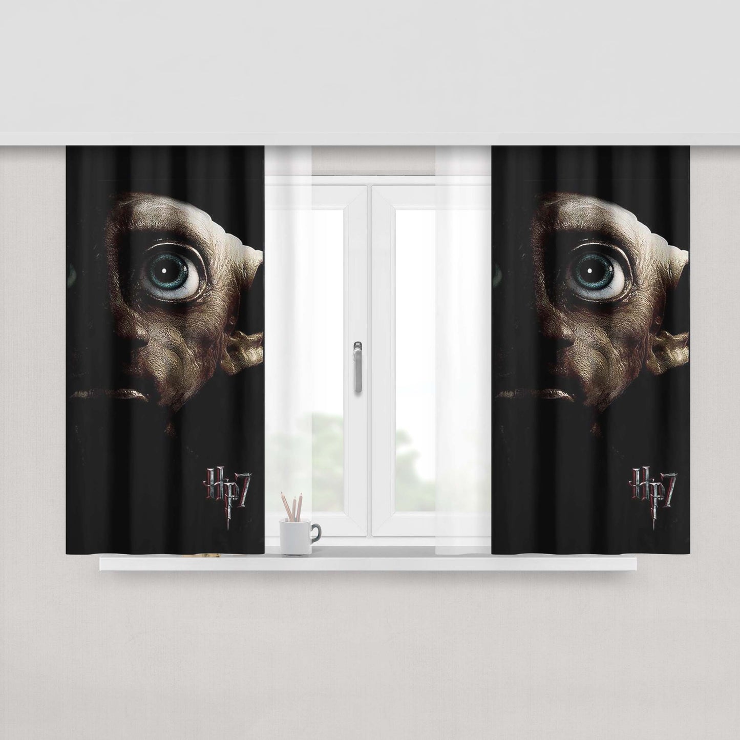 Harry Potter Dobby Face Fabric Window Curtains