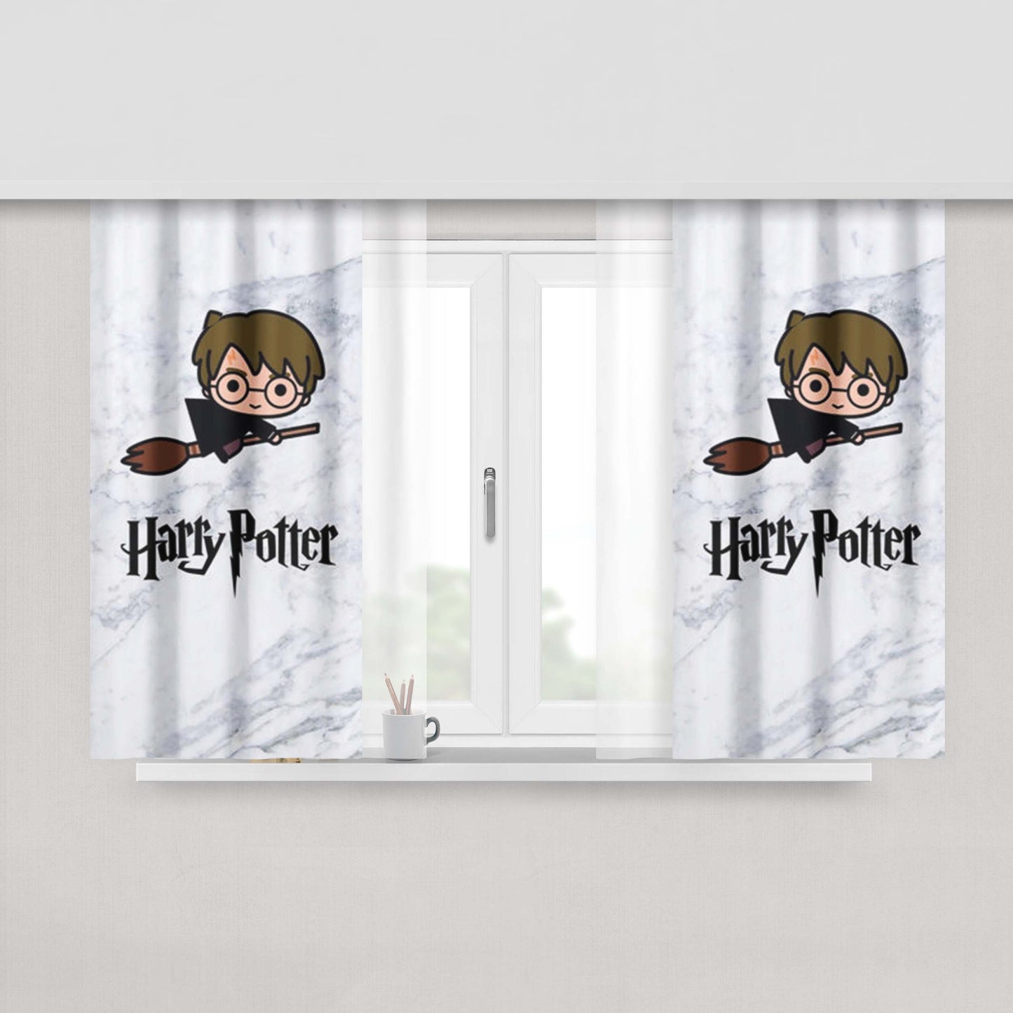 Harry Potter Flying Fabric Window Curtains