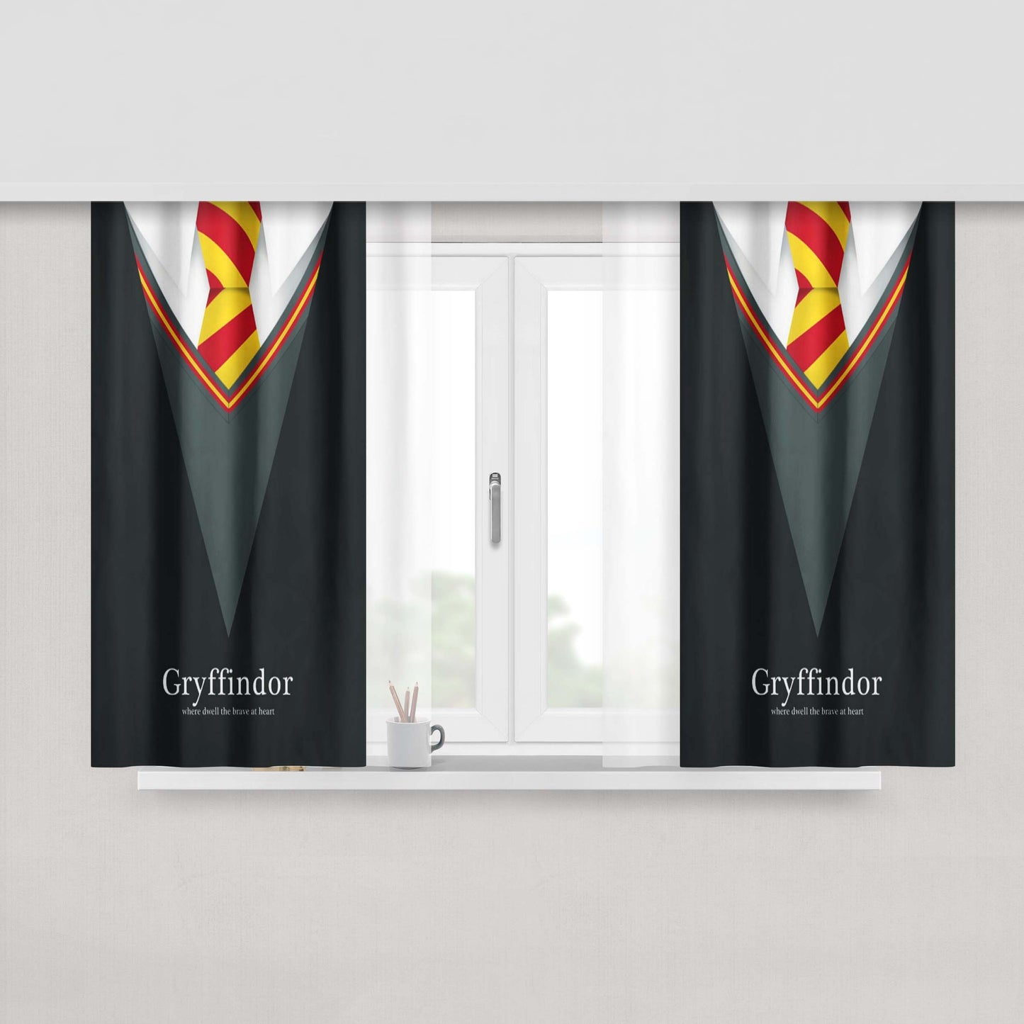 Harry Potter Gryffindor Uniform Fabric Window Curtains
