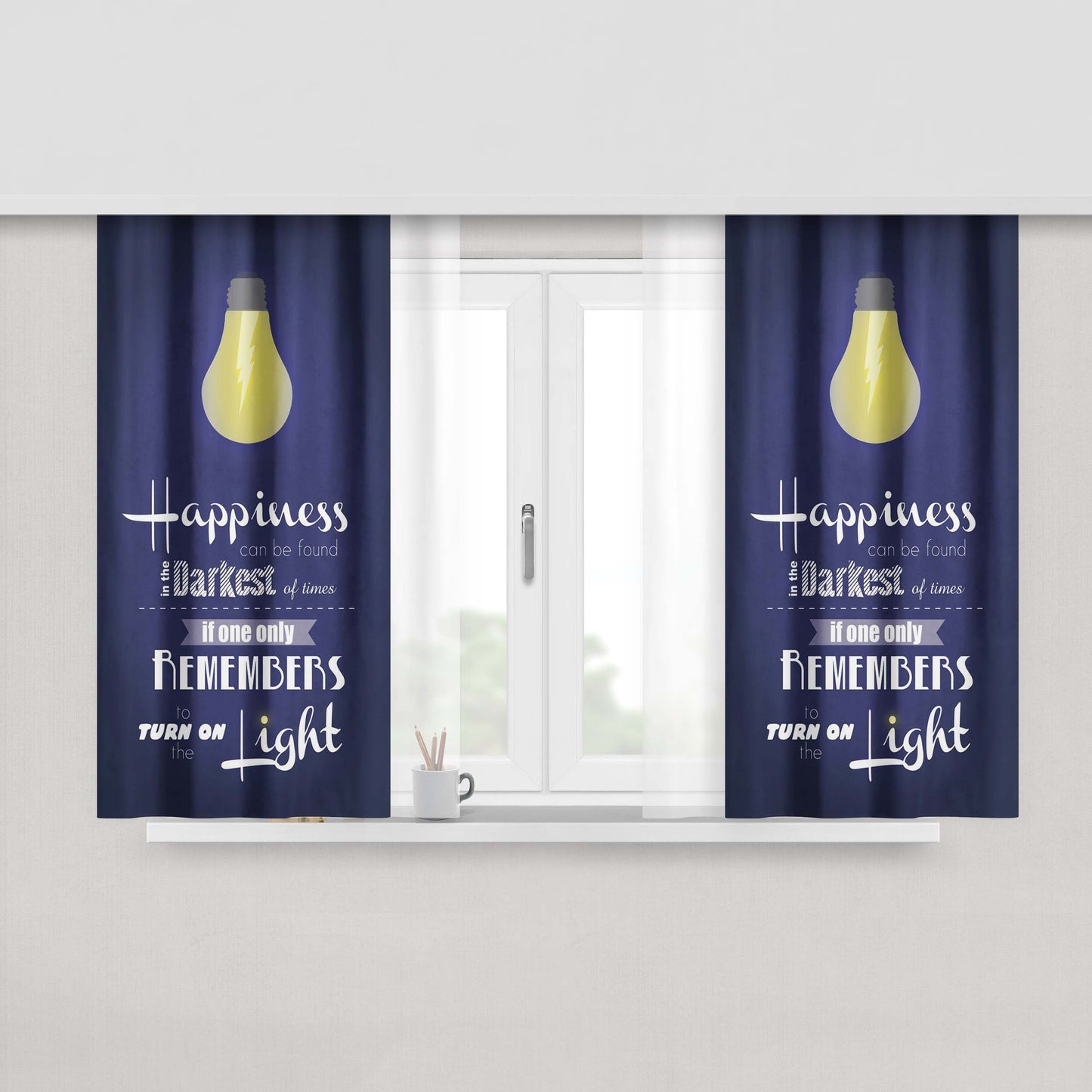 Harry Potter Happiness Quote Fabric Window Curtains