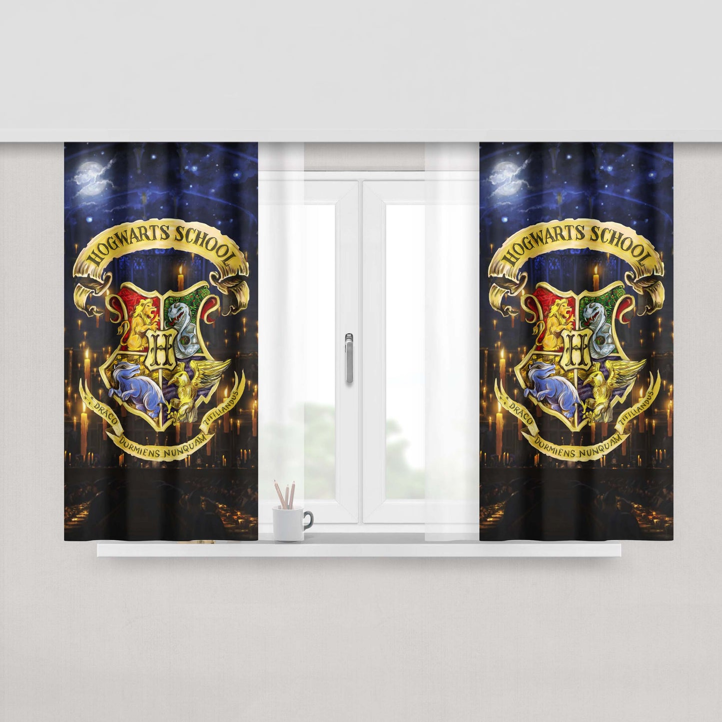 Harry Potter Hogwarts School Fabric Window Curtains