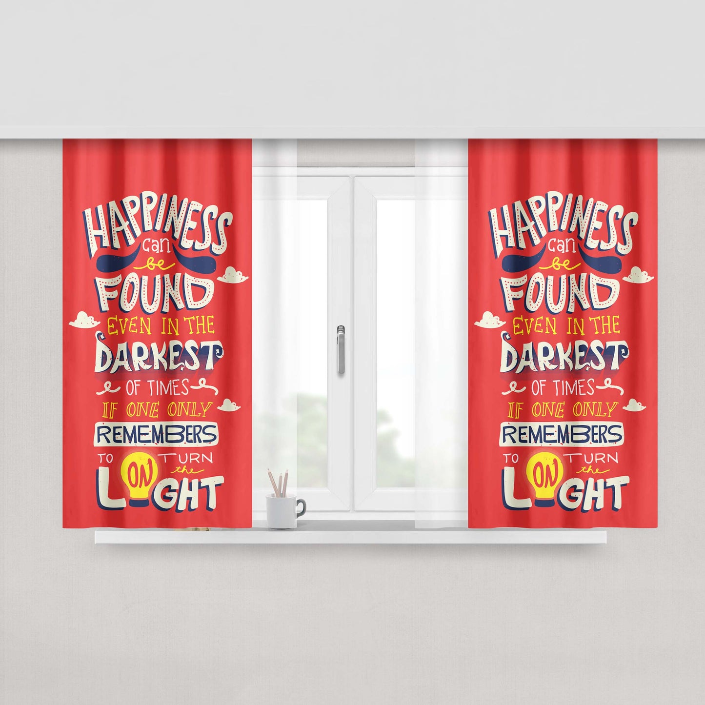 Harry Potter Light On Quote Design Fabric Window Curtains