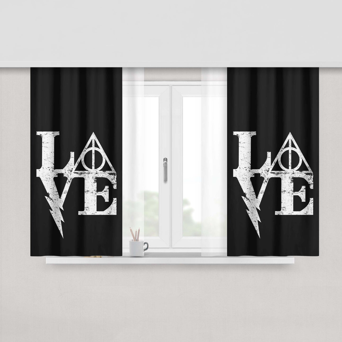 Harry Potter Love Fabric Window Curtains