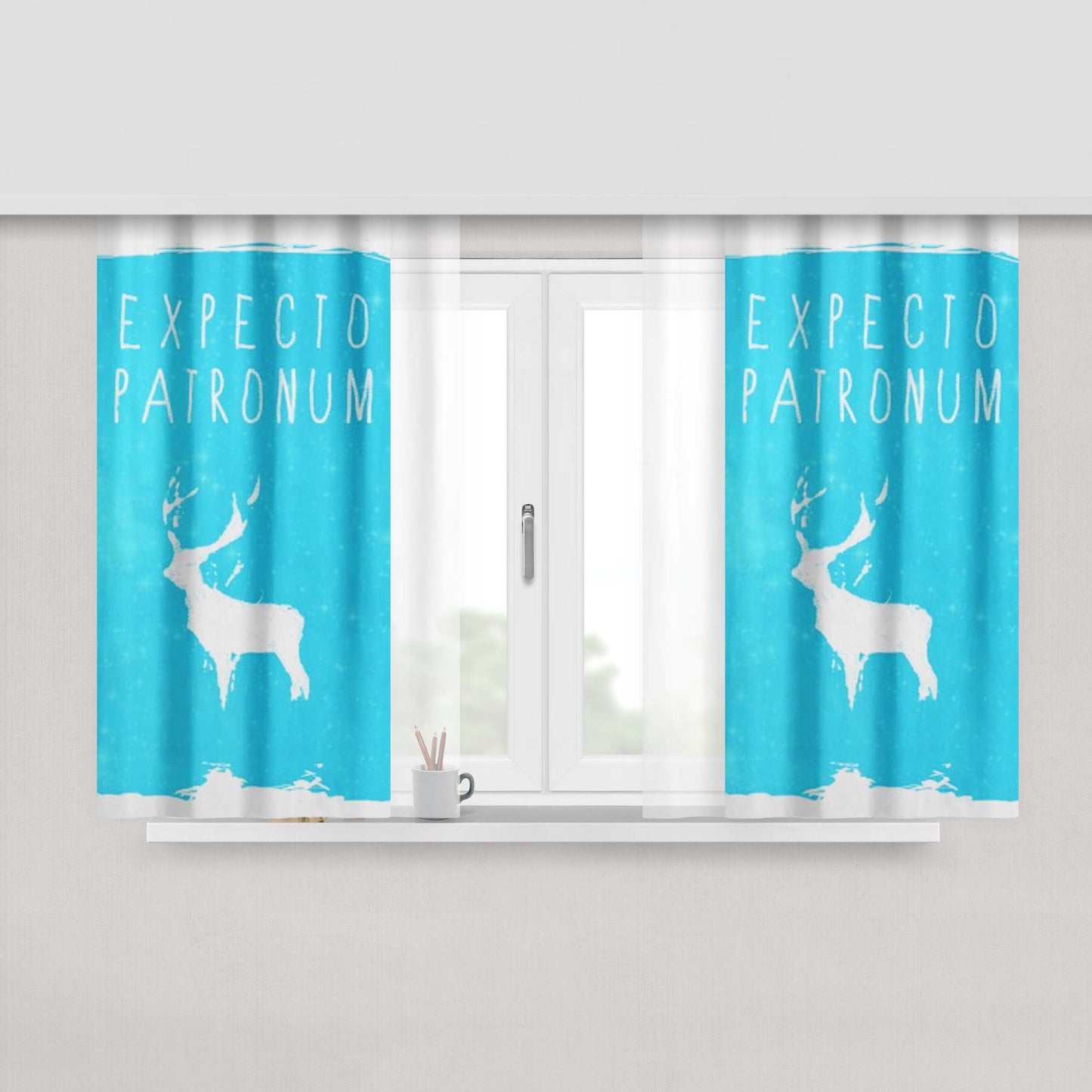Harry Potter Magic Spells Expecto Patronum Fabric Window Curtains