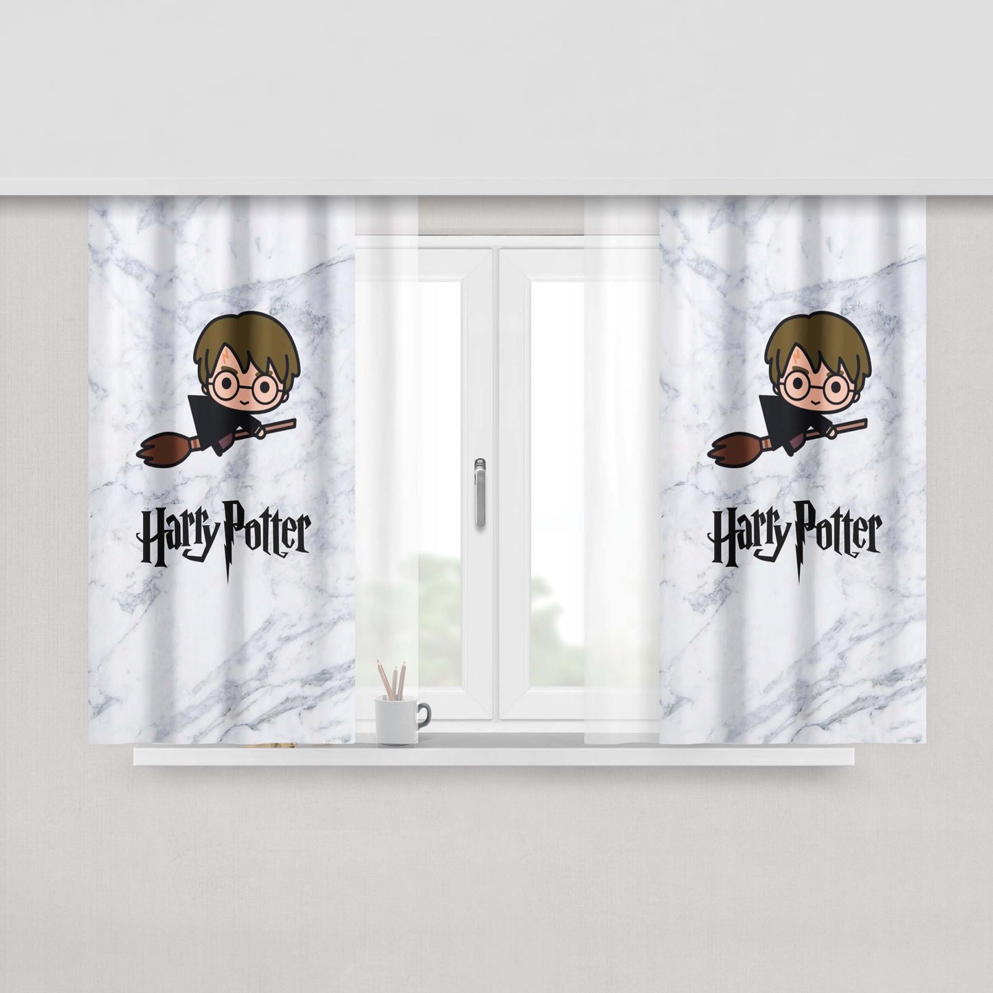 Harry Potter Marble Fabric Window Curtains