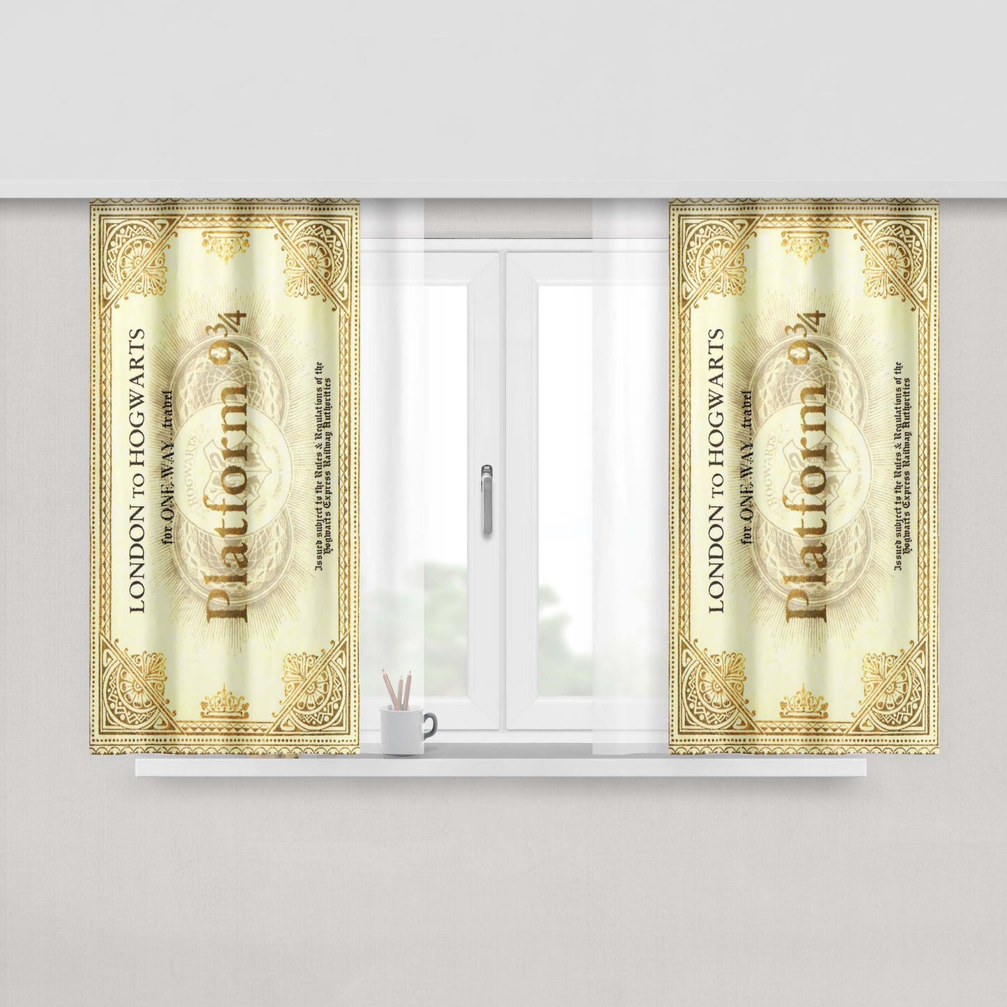 Harry Potter Platform 934 Fabric Window Curtains