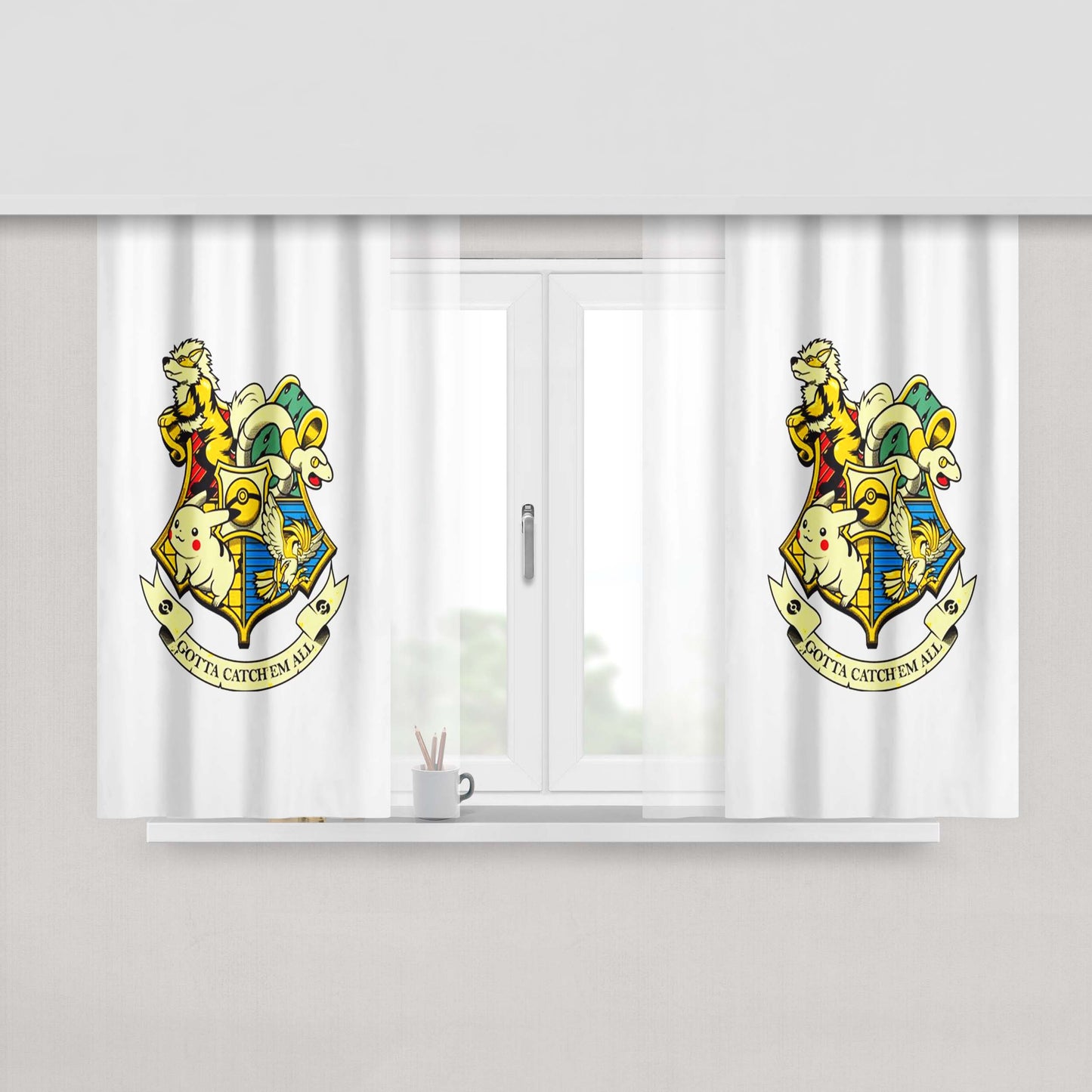Harry Potter Pokemon Crossover Fabric Window Curtains