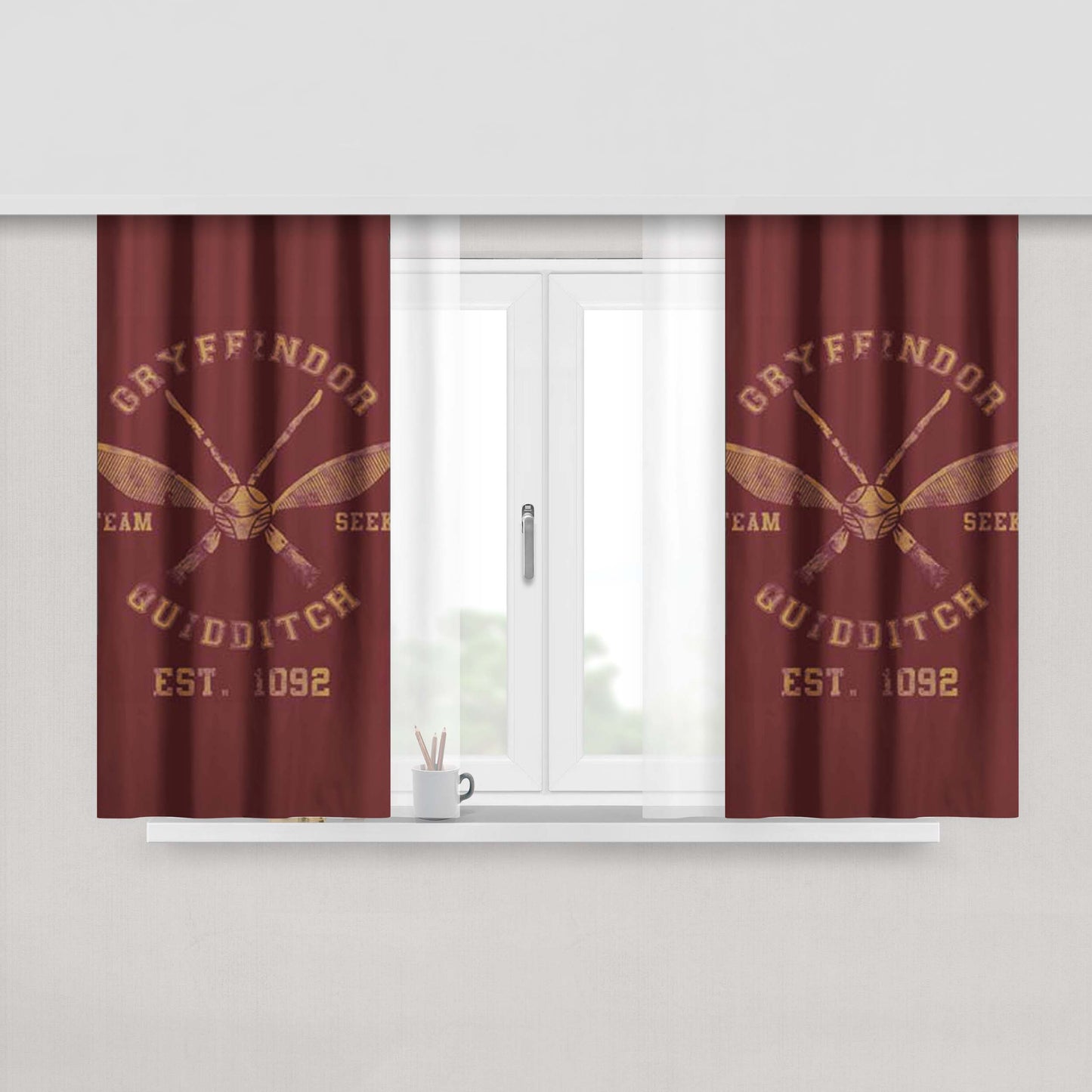 Harry Potter Quidditch Logo Fabric Window Curtains