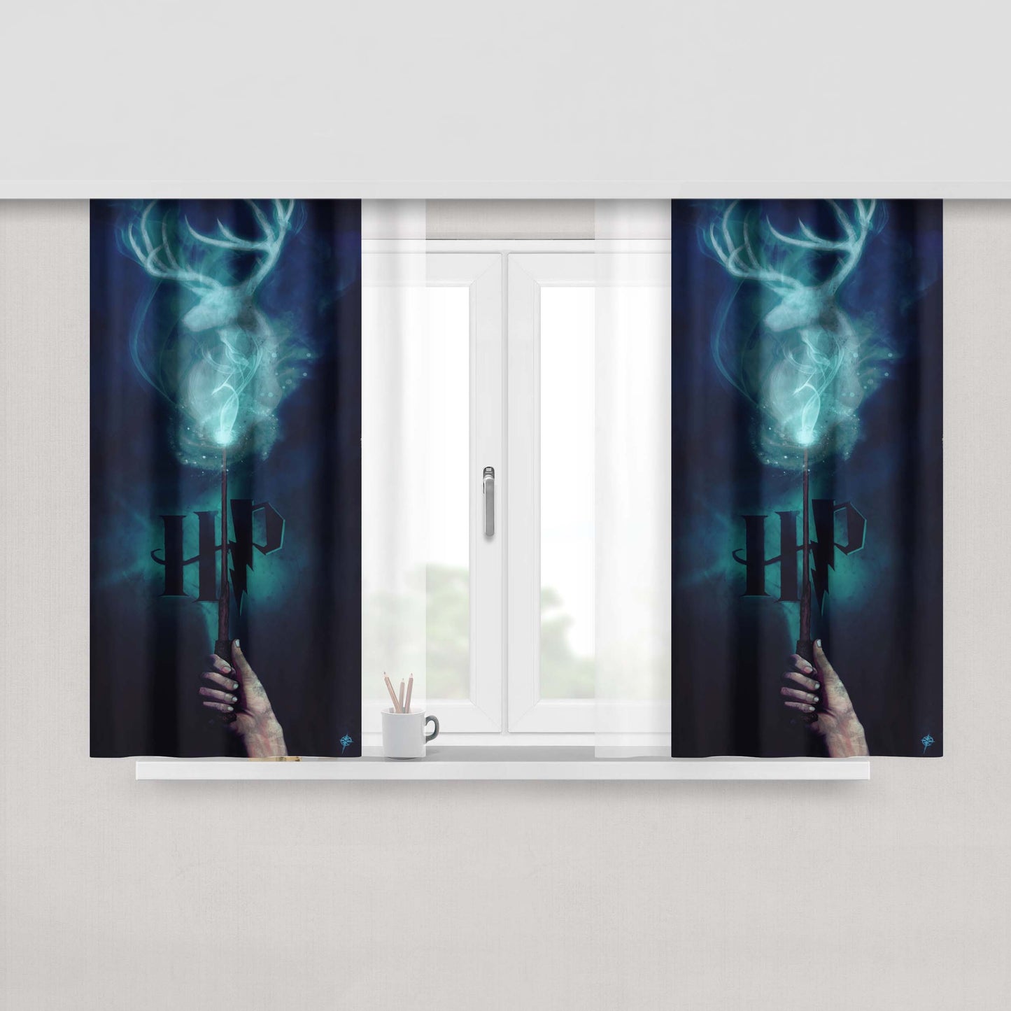 Harry Potter Stag Patronus Fabric Window Curtains