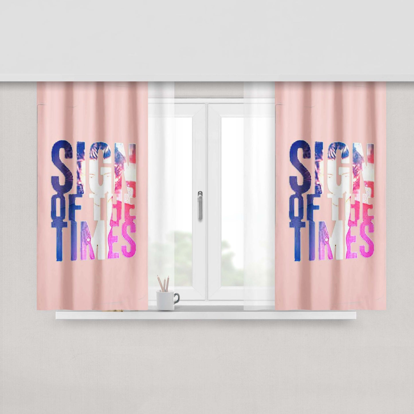 Harry Styles Sign Of The Times New Single 1D Directioners Christmas Gift Fabric Window Curtains