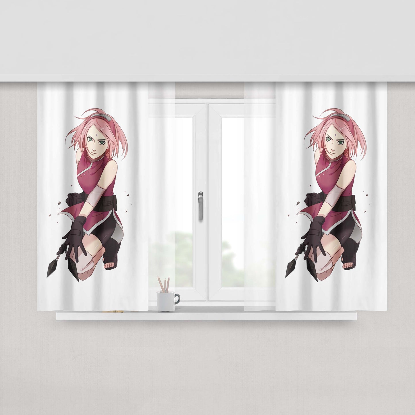Haruno Sakura Fabric Window Curtains