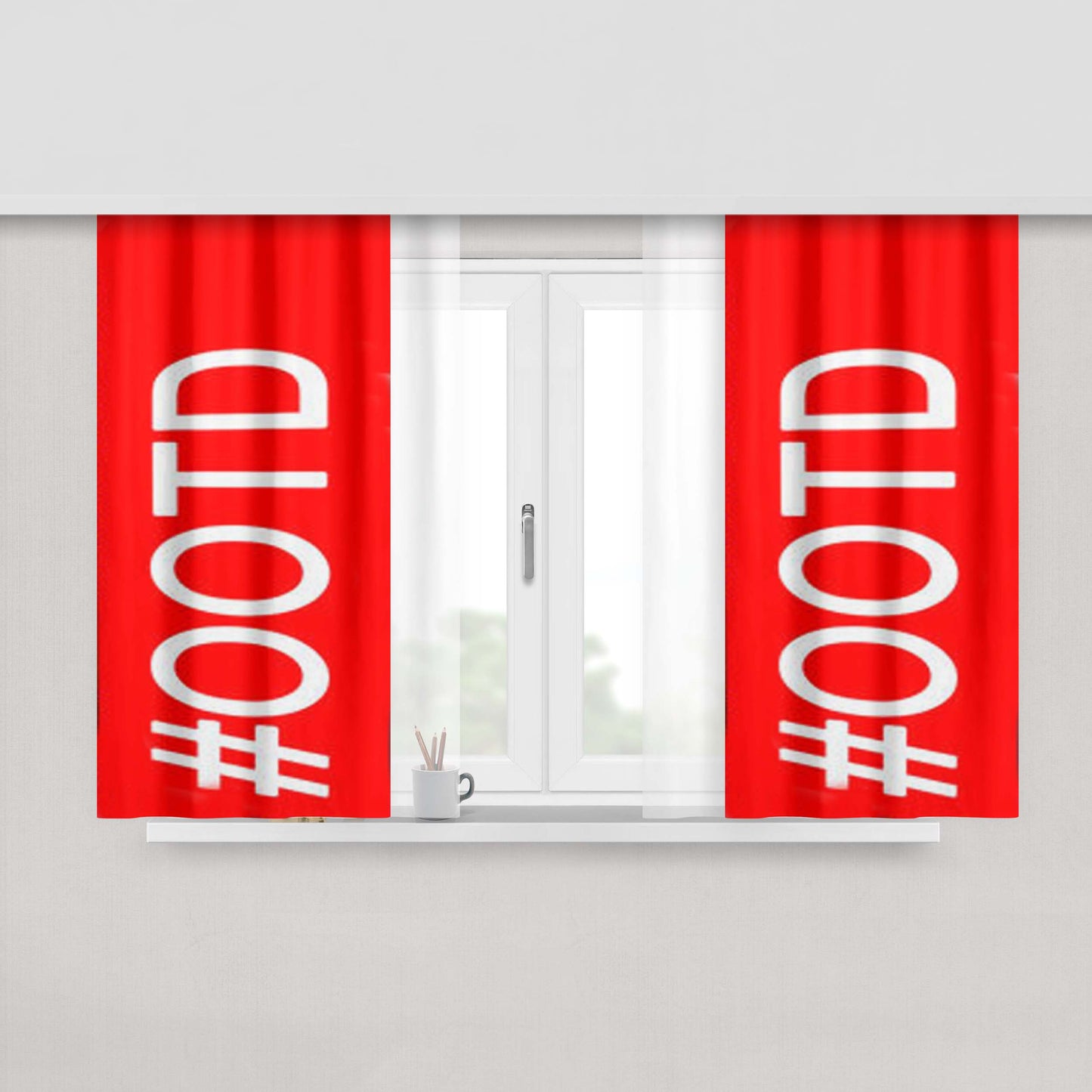 Hashtag Ootd Outfit Of The Day Fabric Window Curtains