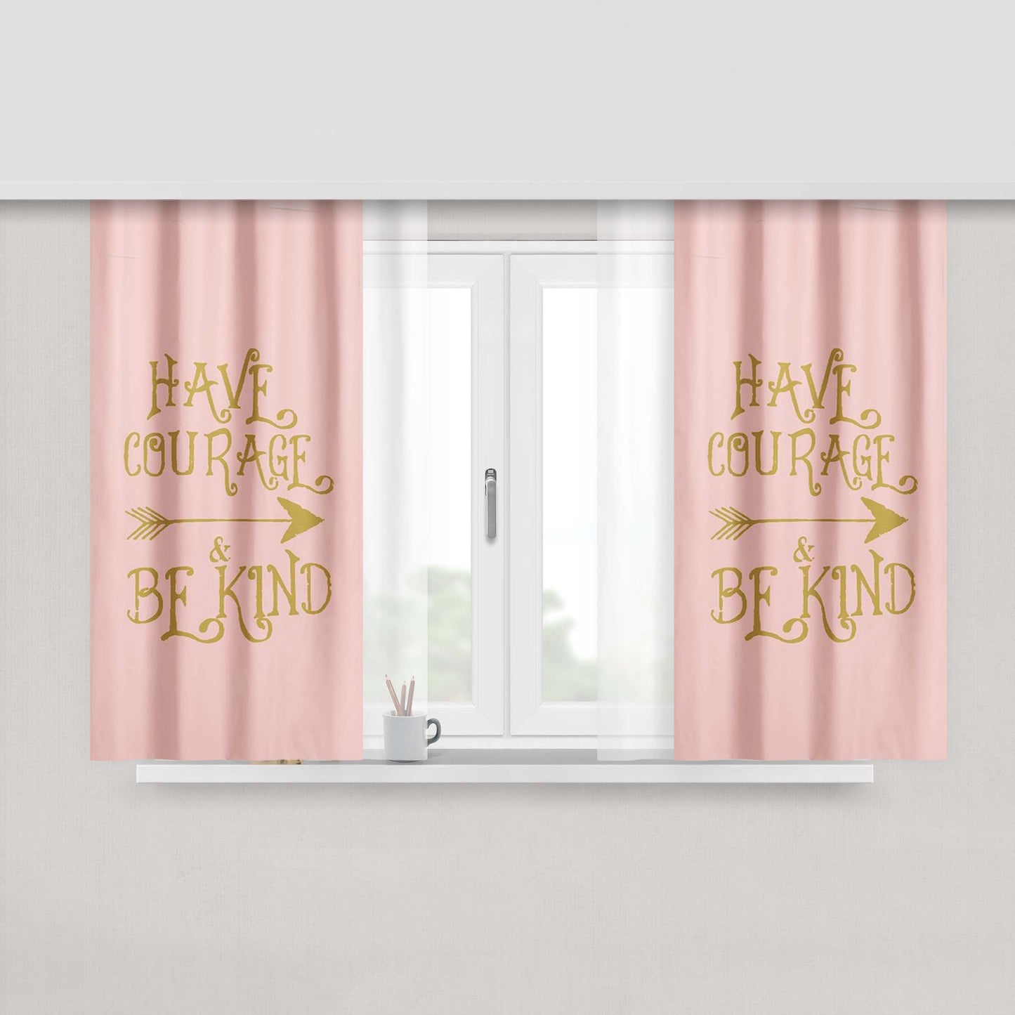 Have Courage And Be Kind Cinderella Fabric Window Curtains