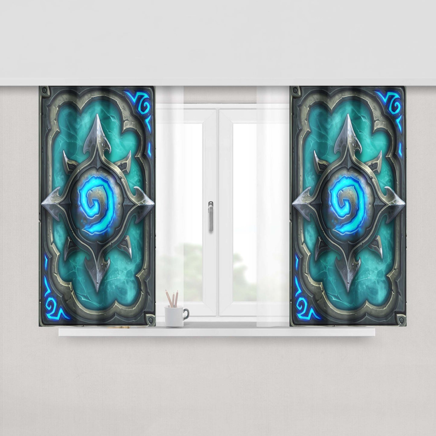 Hearthstone Card Icecrown Fabric Window Curtains