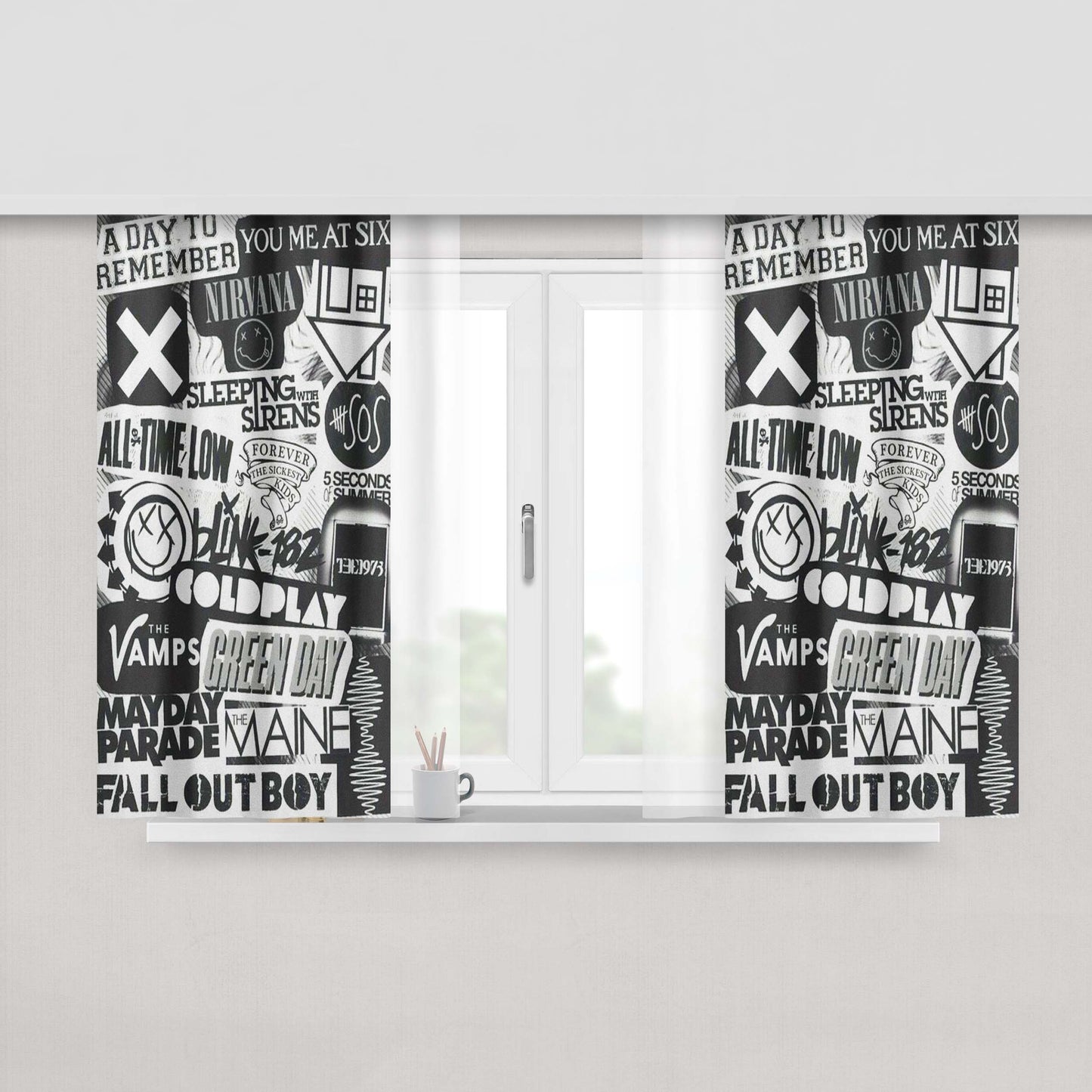 Heavy Metal Rock Band Logo Fabric Window Curtains