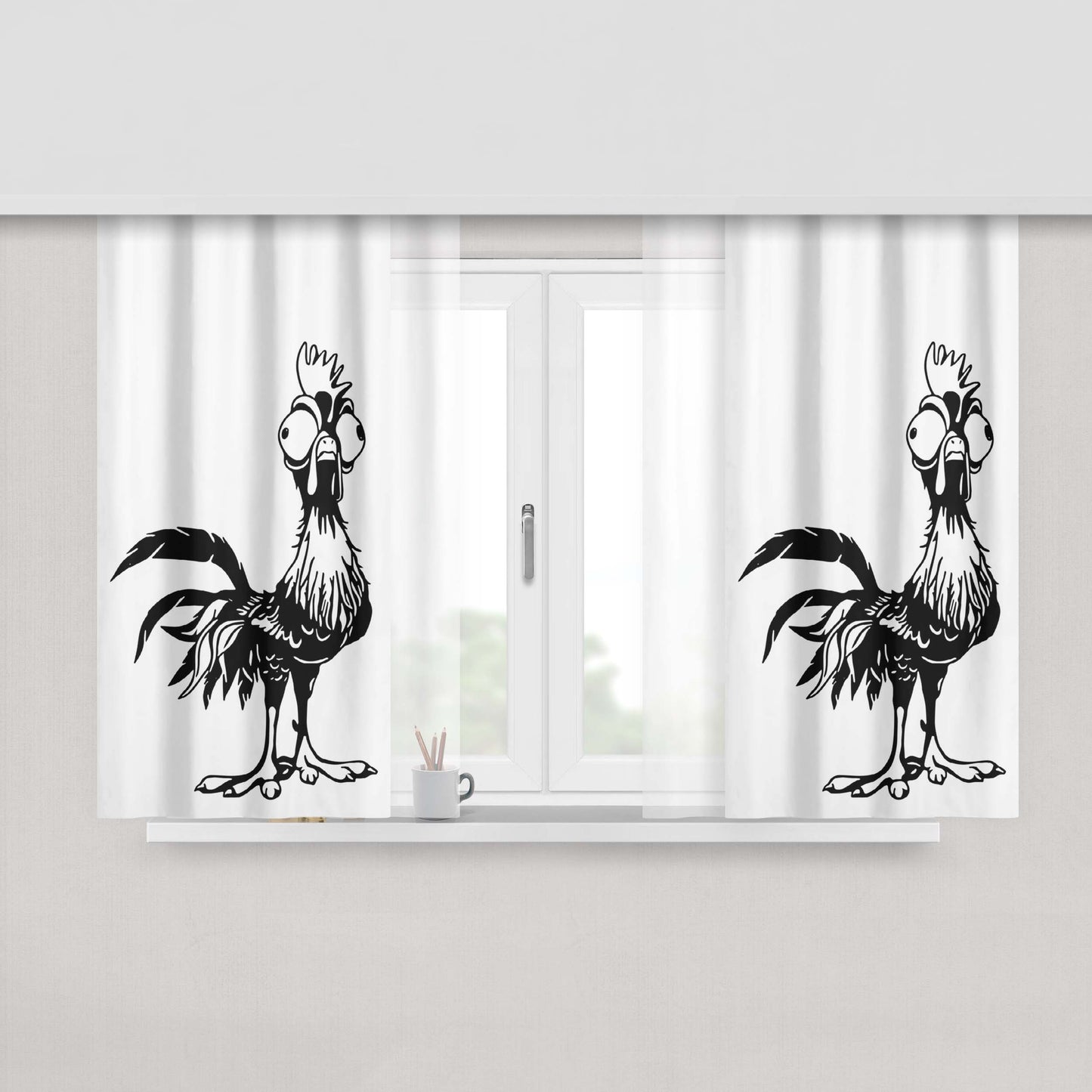 Heihei Silhouette Fabric Window Curtains