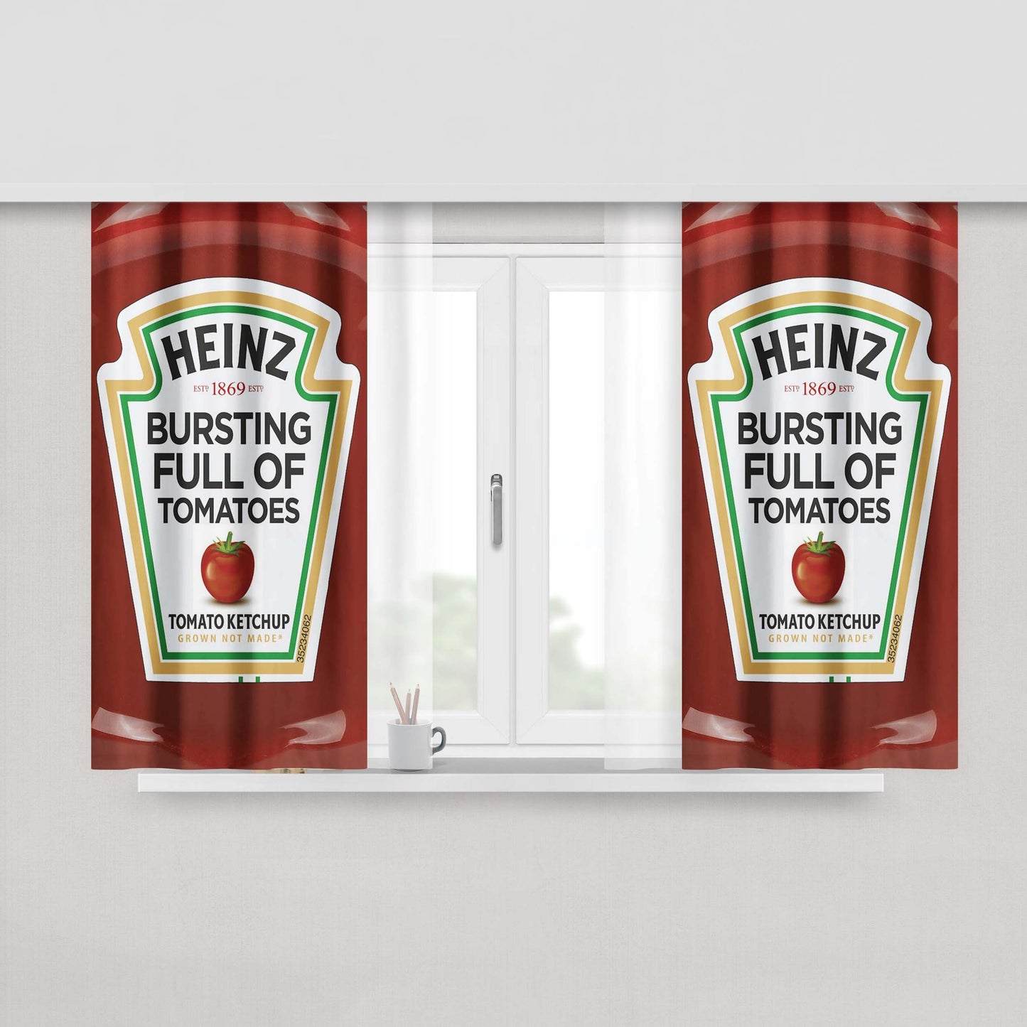 Heinz Tomato Ketchup Fabric Window Curtains