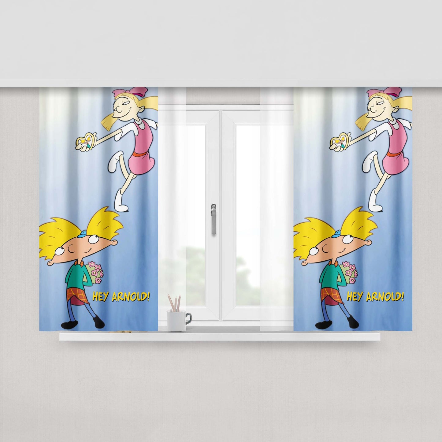 Helga Love Arnold Nickelodeon Cartoon Fabric Window Curtains