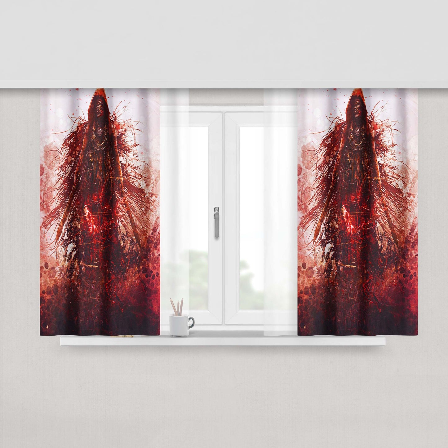 Hellblade Twin Swords Fabric Window Curtains