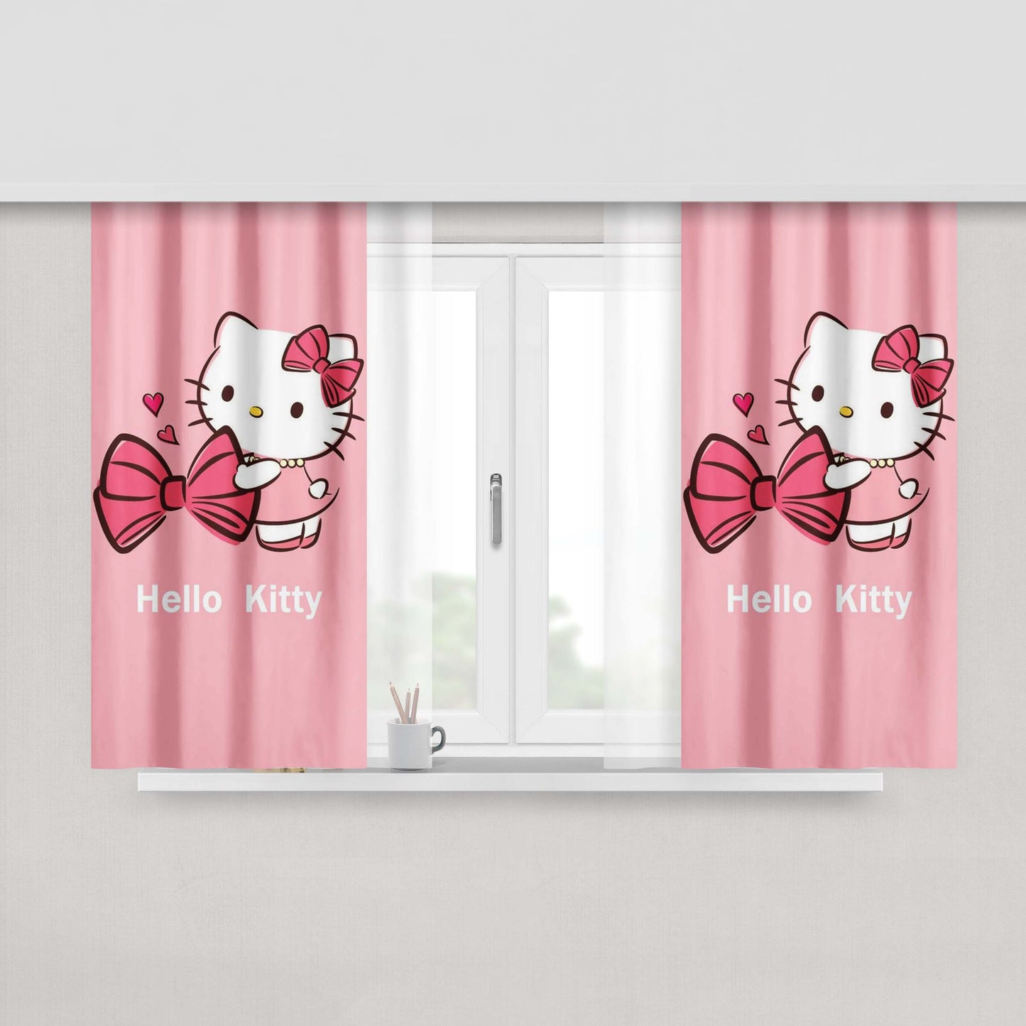 Hello Kitty Pita Fabric Fabric Window Curtains