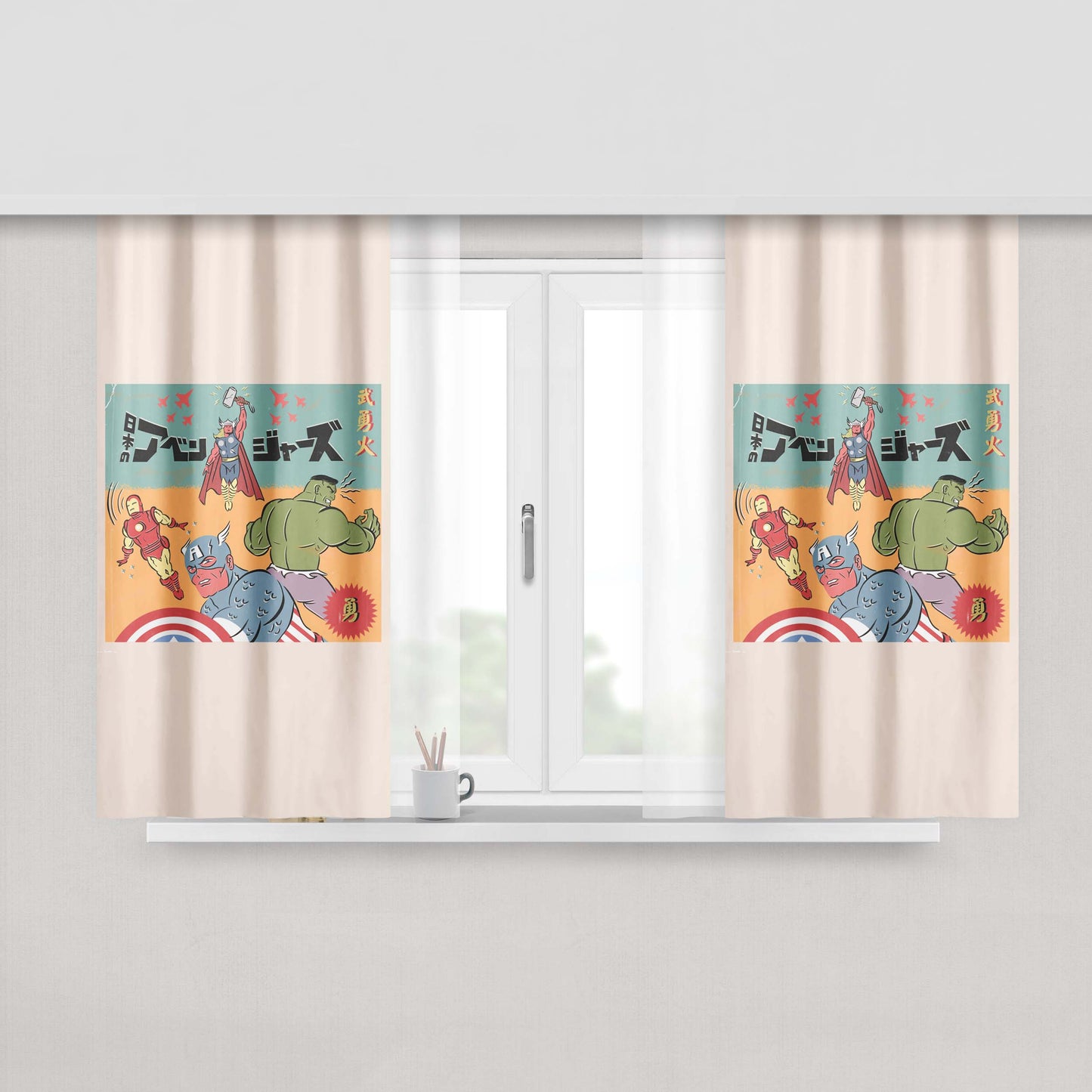 Hero Japan Style Fabric Fabric Window Curtains