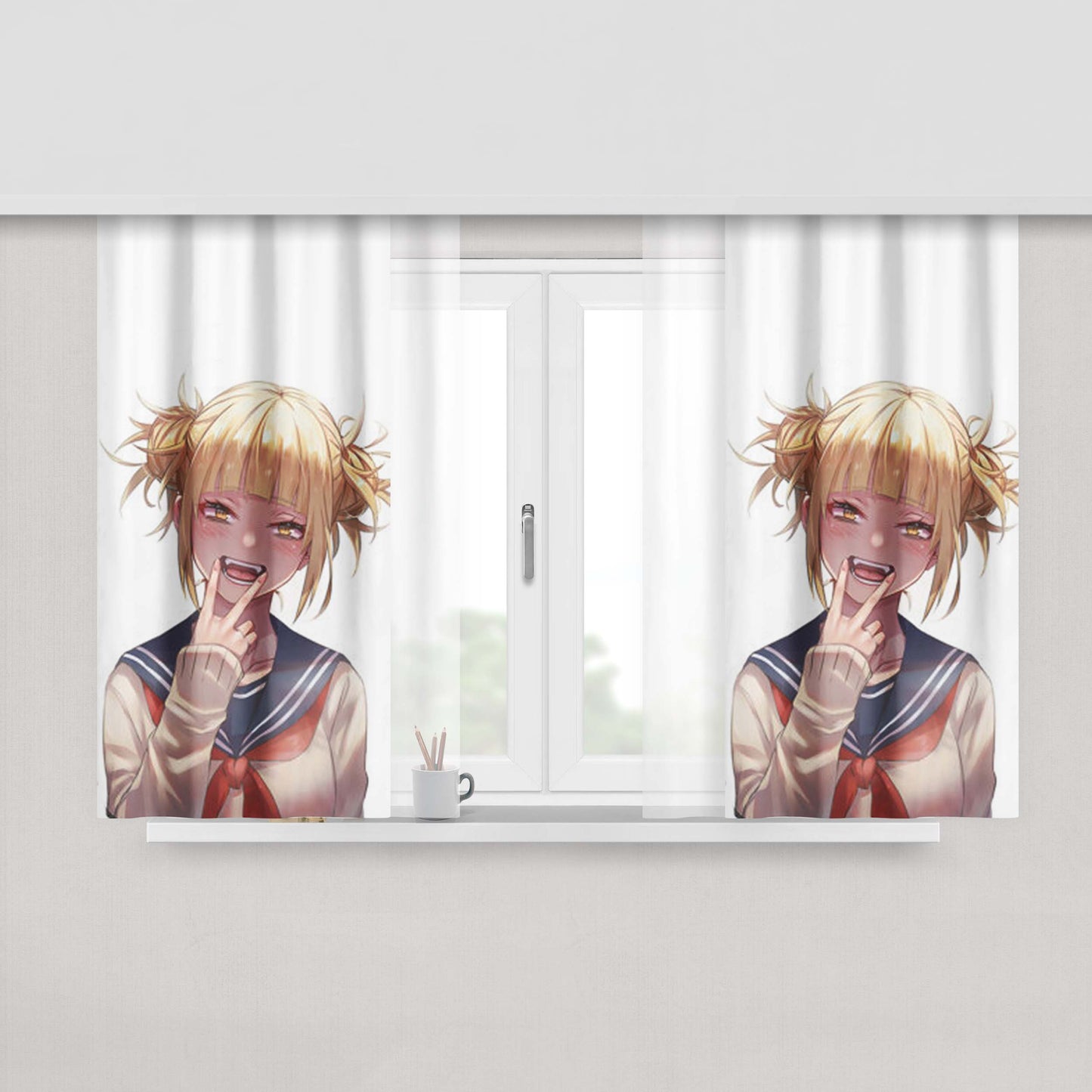 Himiko Toga Naughty My Hero Academia Peach Skin Window Curtains
